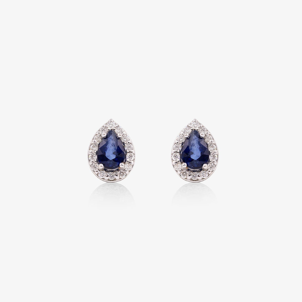Cercei aur 18k cu safire 0.80 ct si diamante
