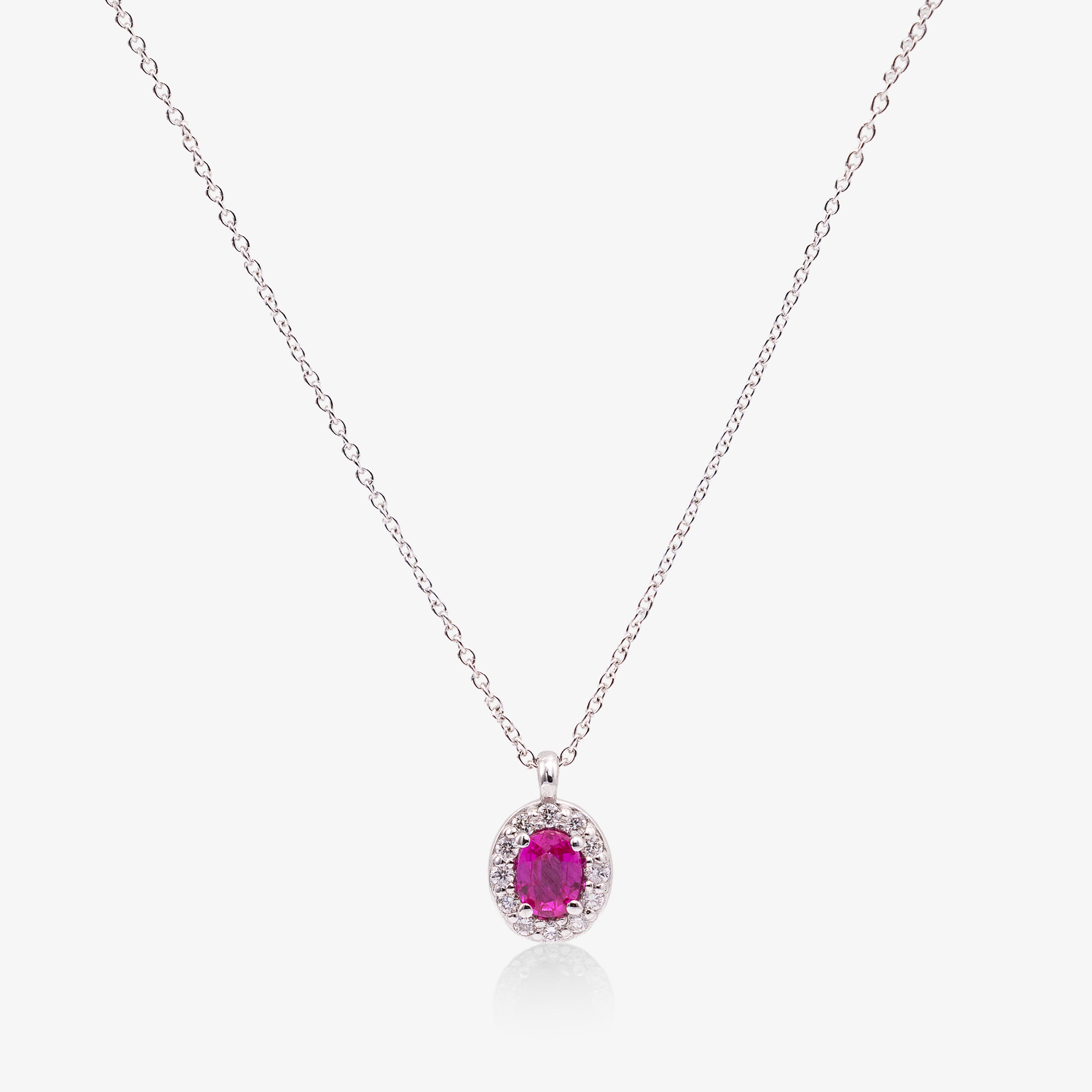 Colier aur 18k cu rubin 0.20 ct si diamante