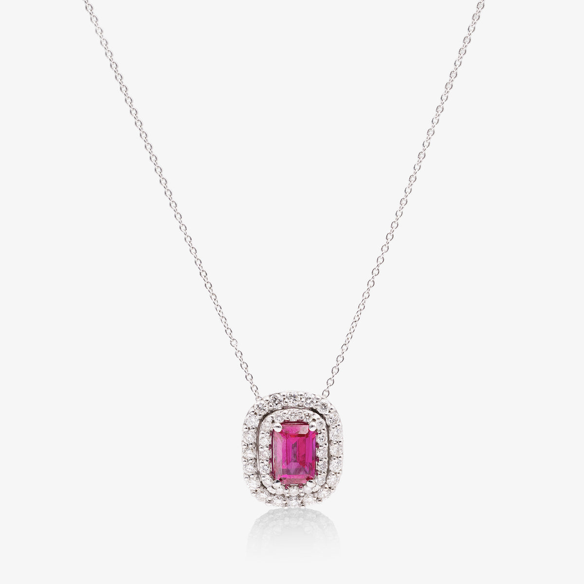 Colier aur 18k cu rubin 0.60 ct si diamante