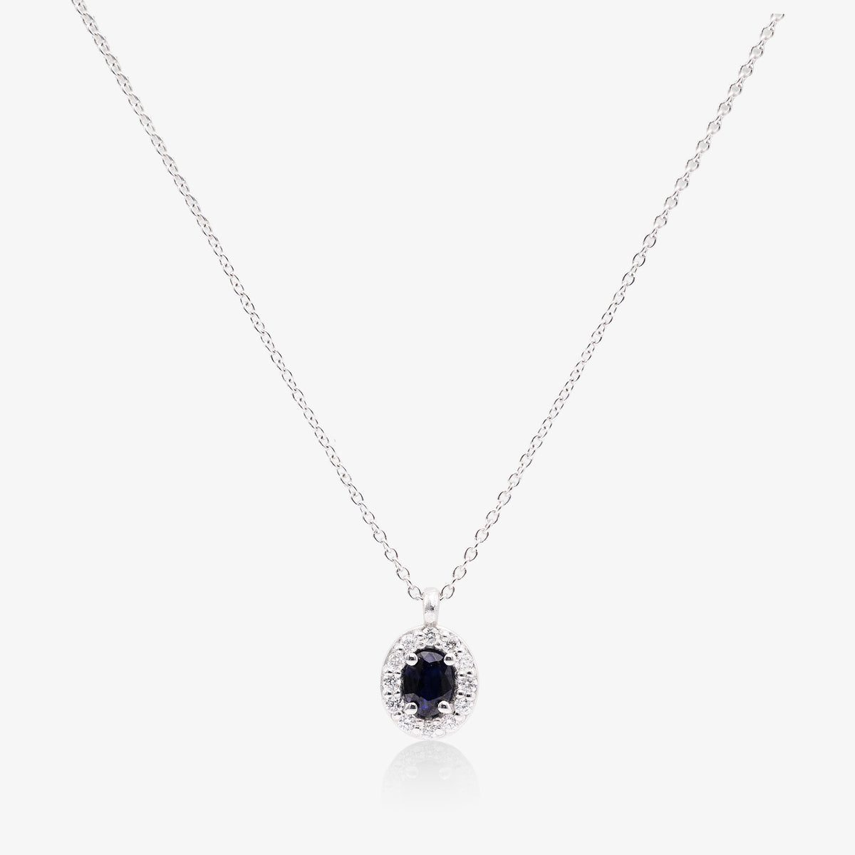 Colier aur 18k cu safir 0.20 ct si diamante
