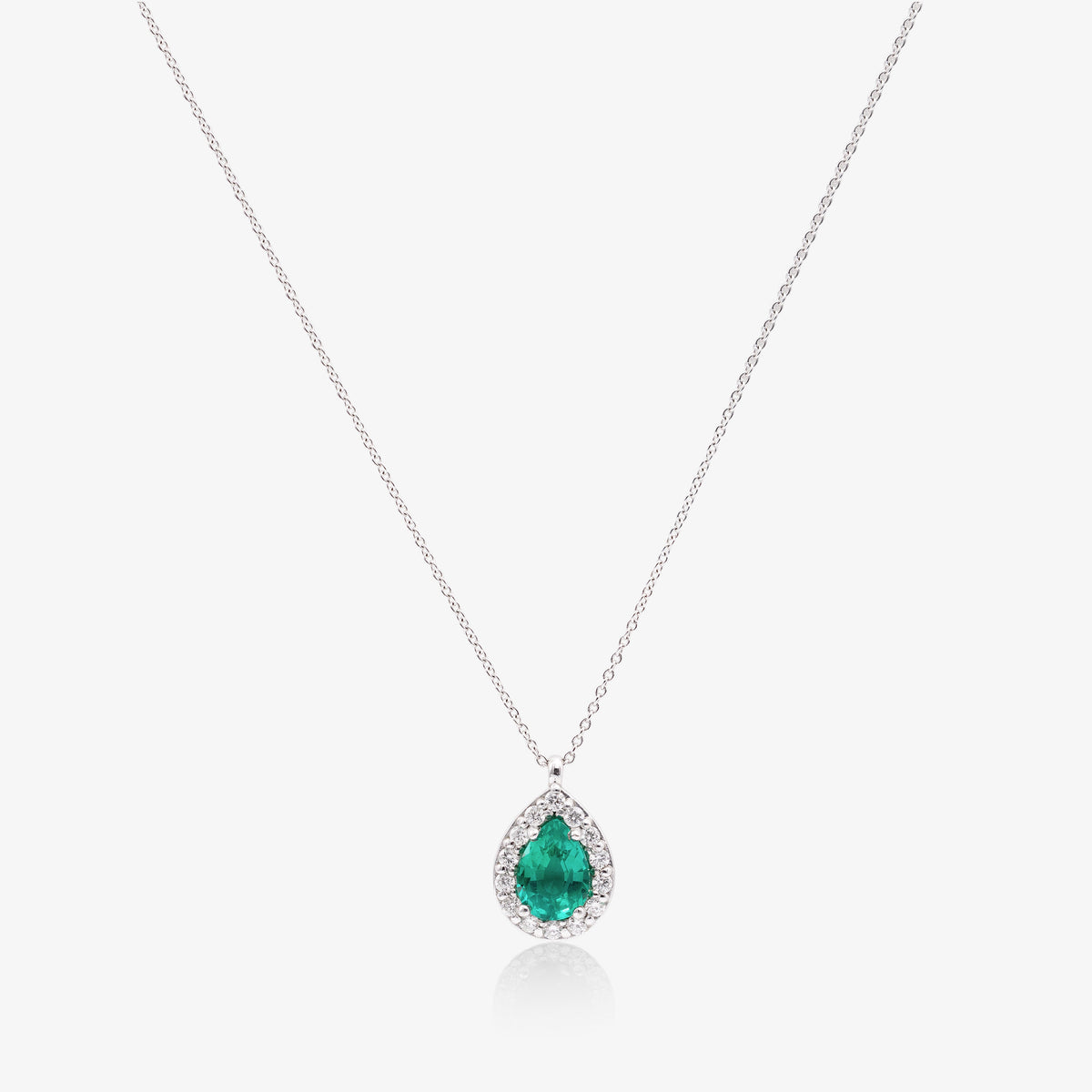 Colier aur 18k cu smarald 0.50 ct si diamante