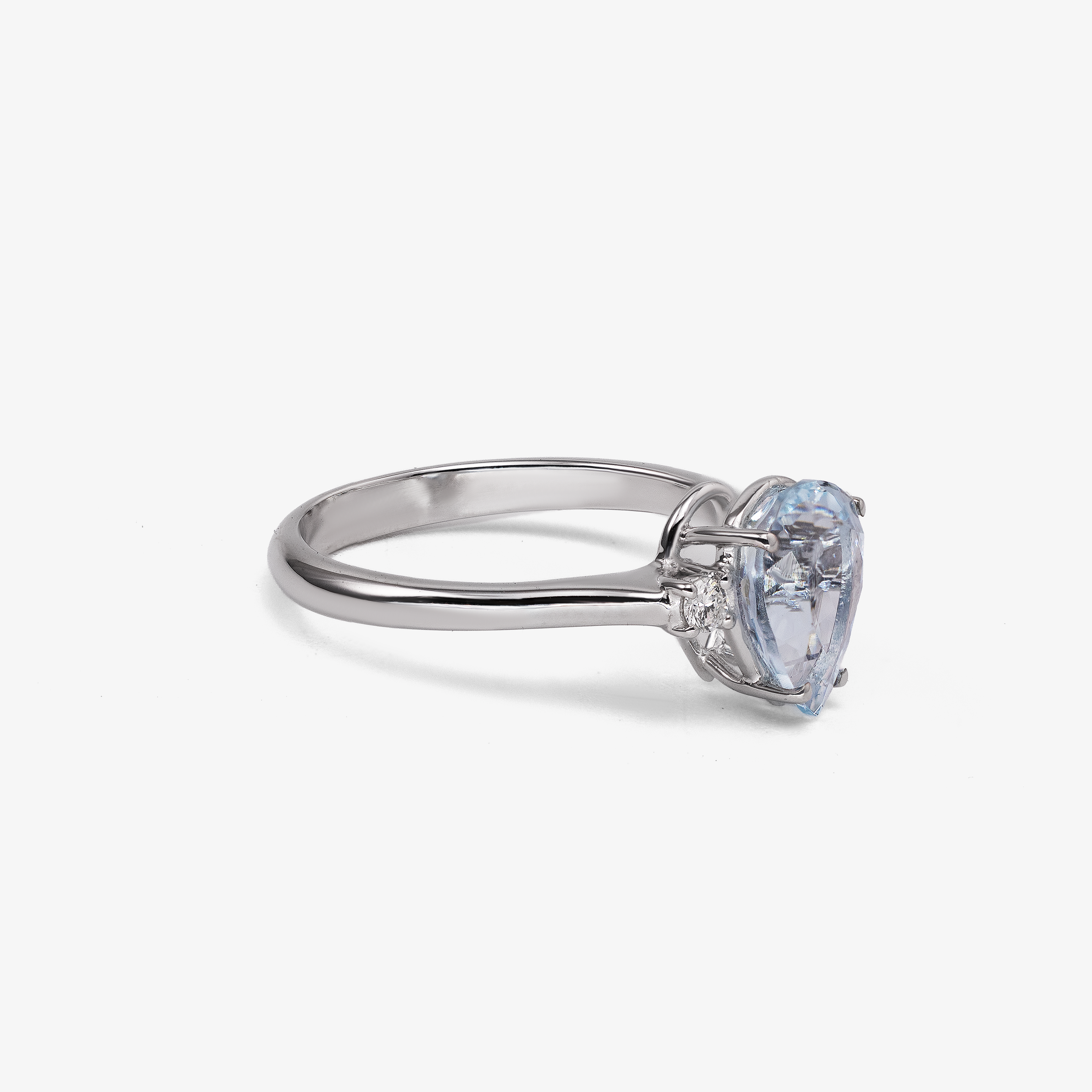Inel aur 18k cu aquamarin 1.61 ct si diamante