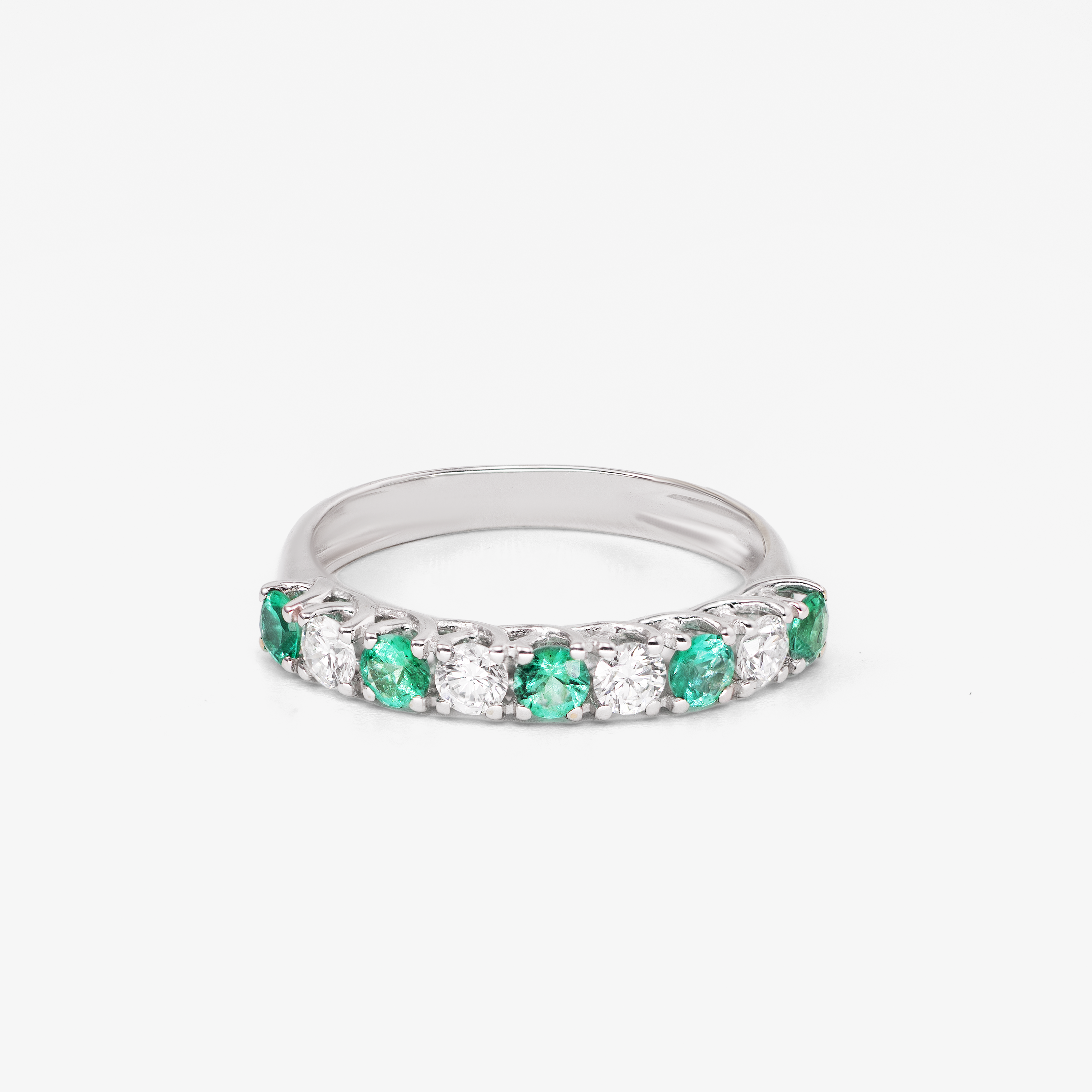 Inel aur 18k cu smaralde 0.50 ct si diamante 0.40 ct