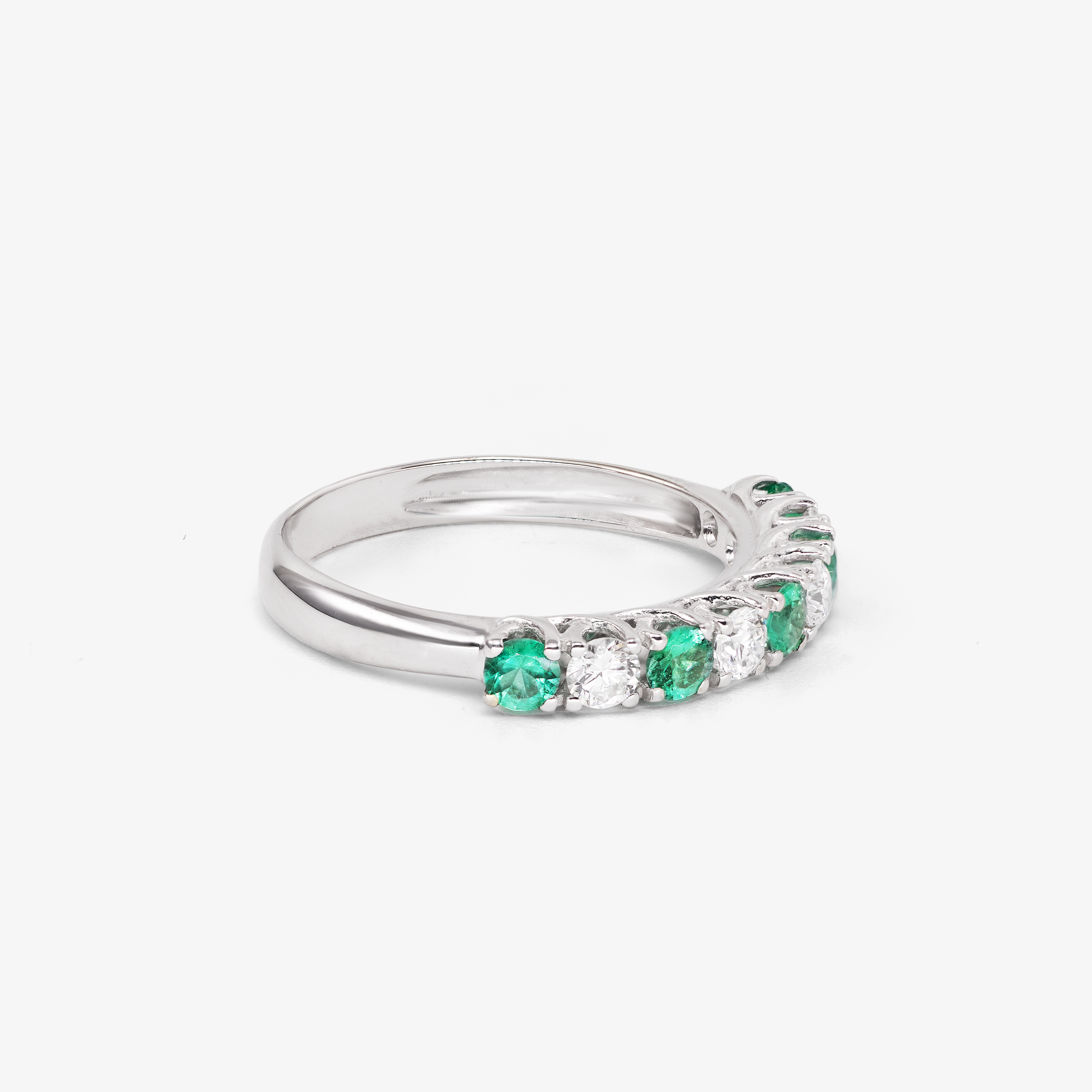 Inel aur 18k cu smaralde 0.50 ct si diamante 0.40 ct