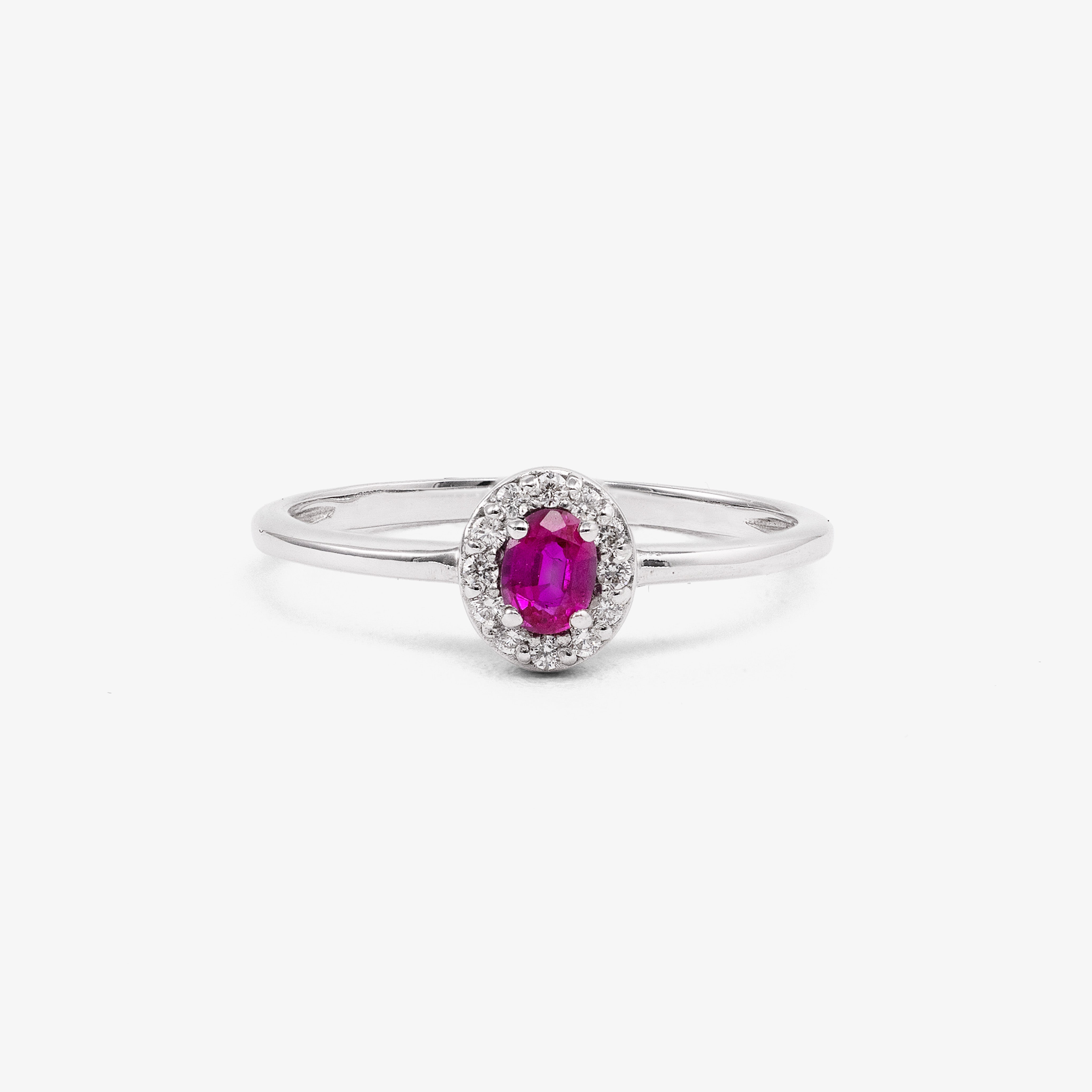 Inel aur 18k cu rubin 0.20 ct si diamante