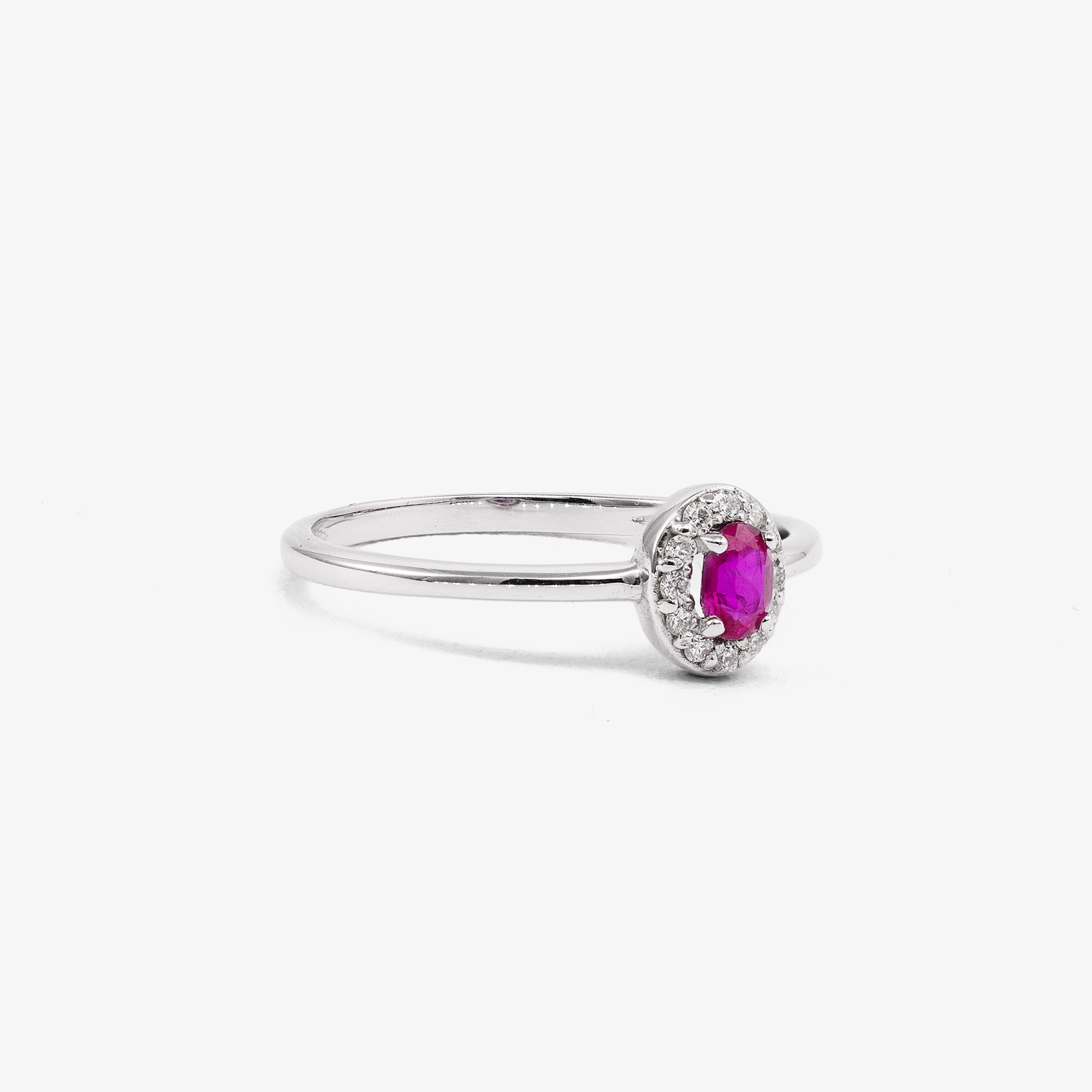 Inel aur 18k cu rubin 0.20 ct si diamante