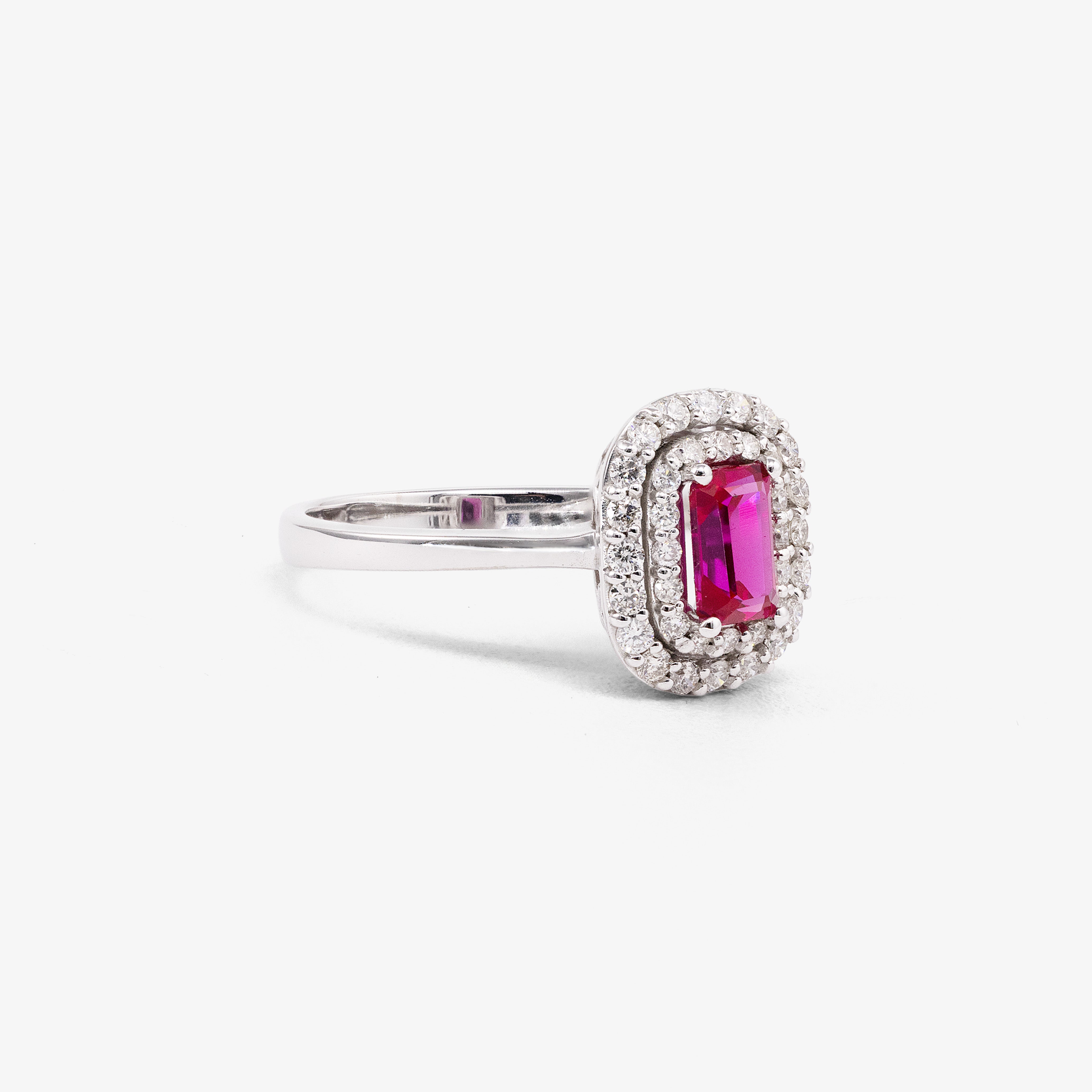Inel aur 18k cu rubin 0.60 ct si diamante 0.34 ct