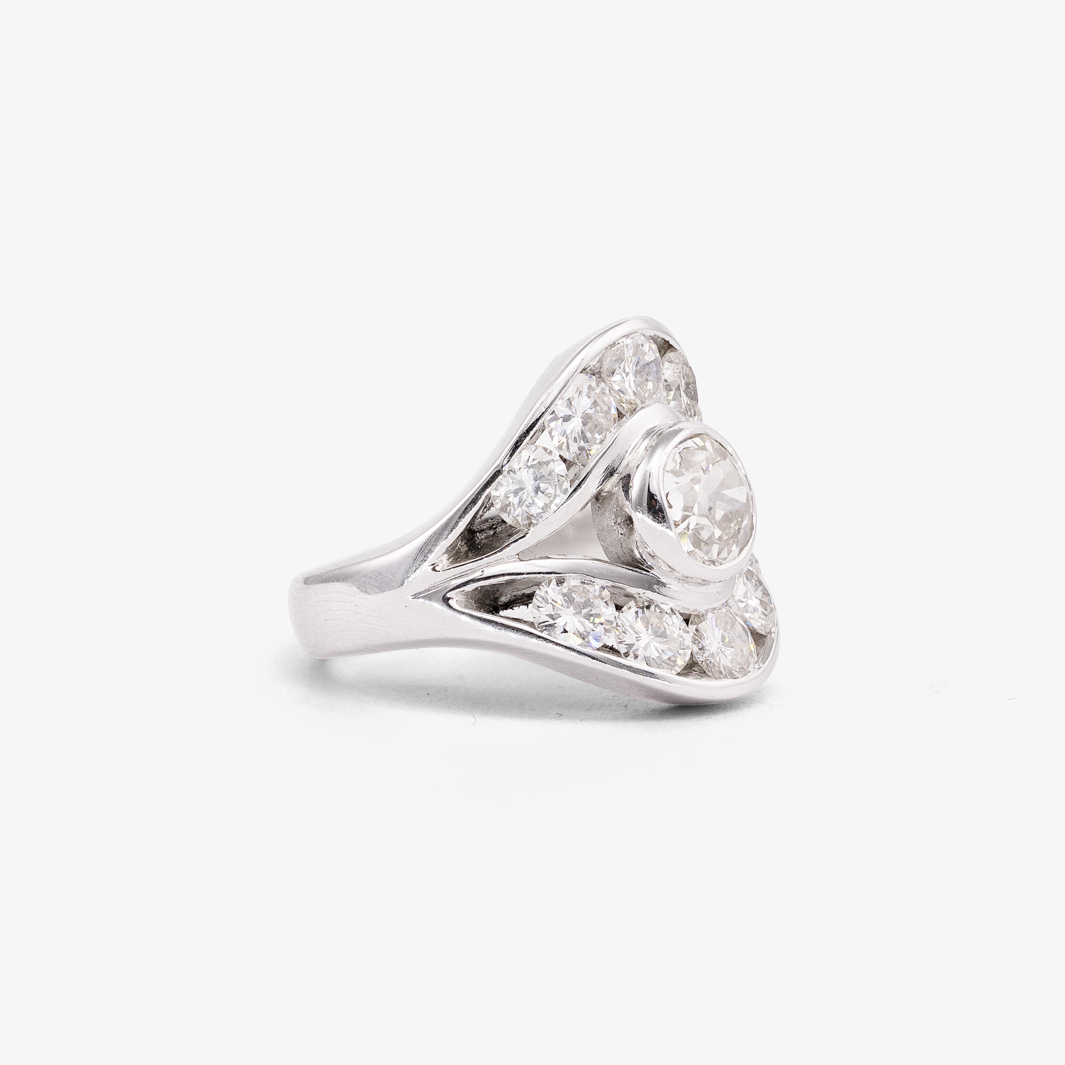 Inel aur 18k cu diamante 2.20 ct