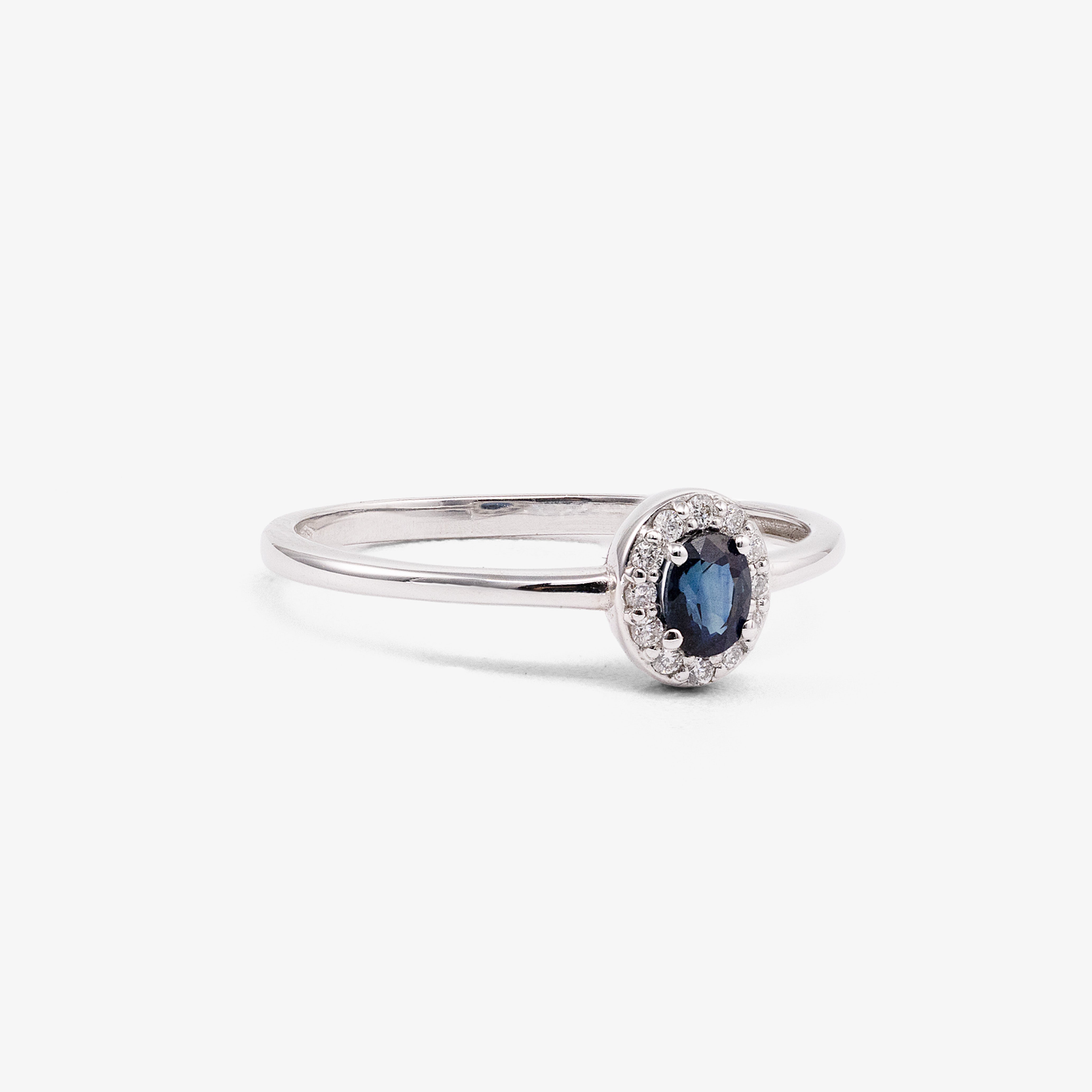 Inel aur 18k cu safir 0.20 ct si diamante