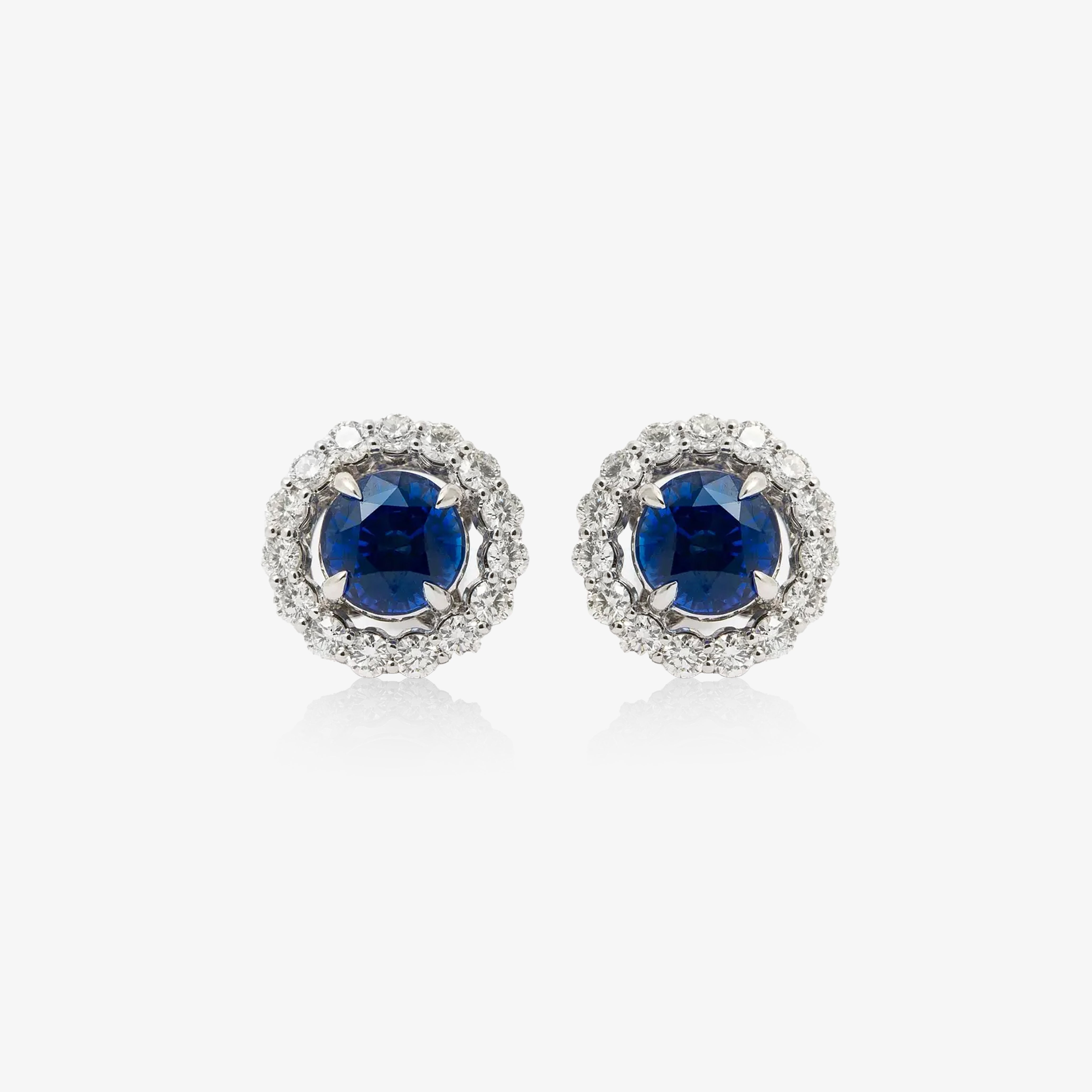 Sapphire Dots earrings with Diamonds and Sapphires