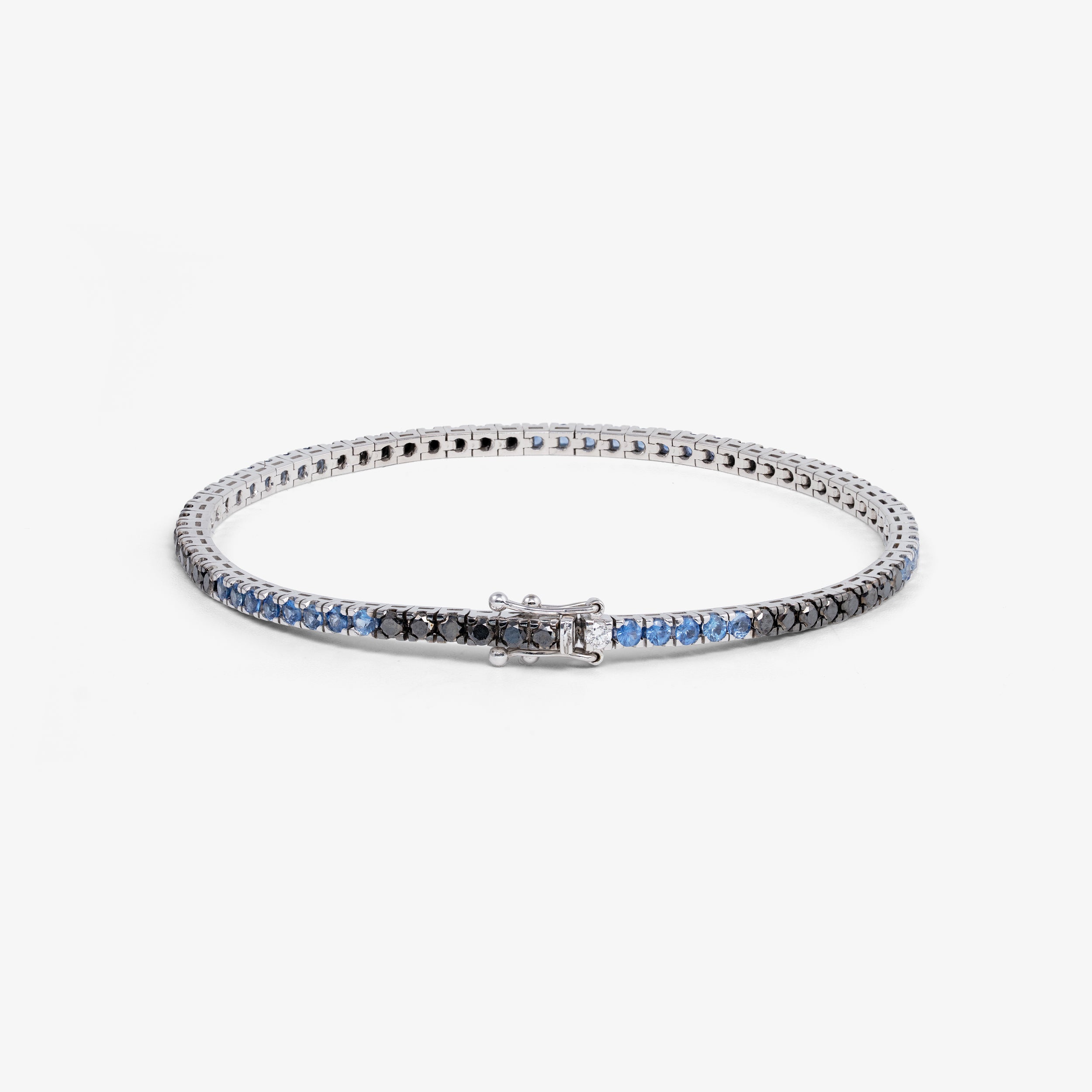 Bratara tennis cu safire 3.71ct si diamante negre