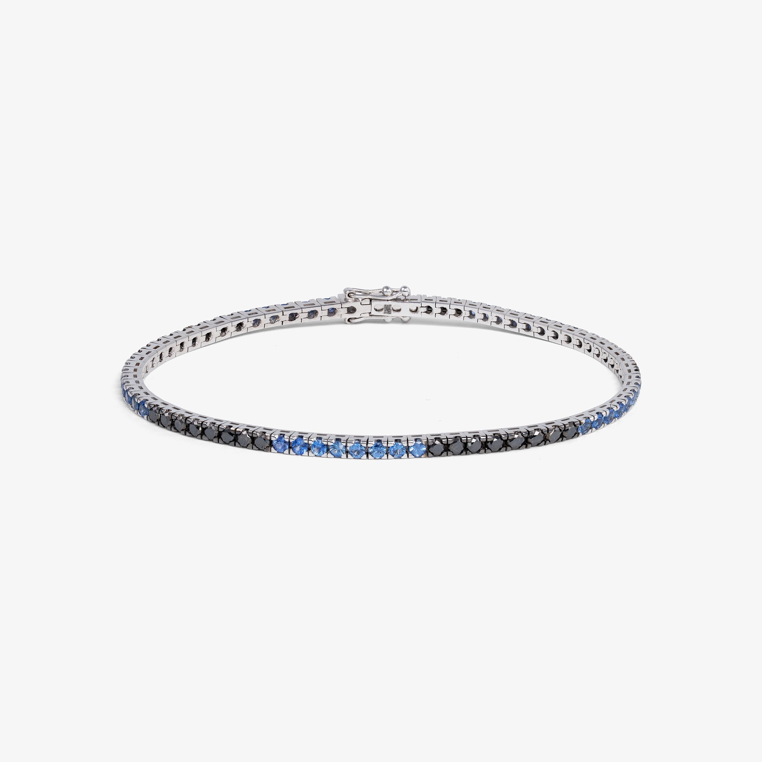 Bratara tennis cu safire 3.71ct si diamante negre