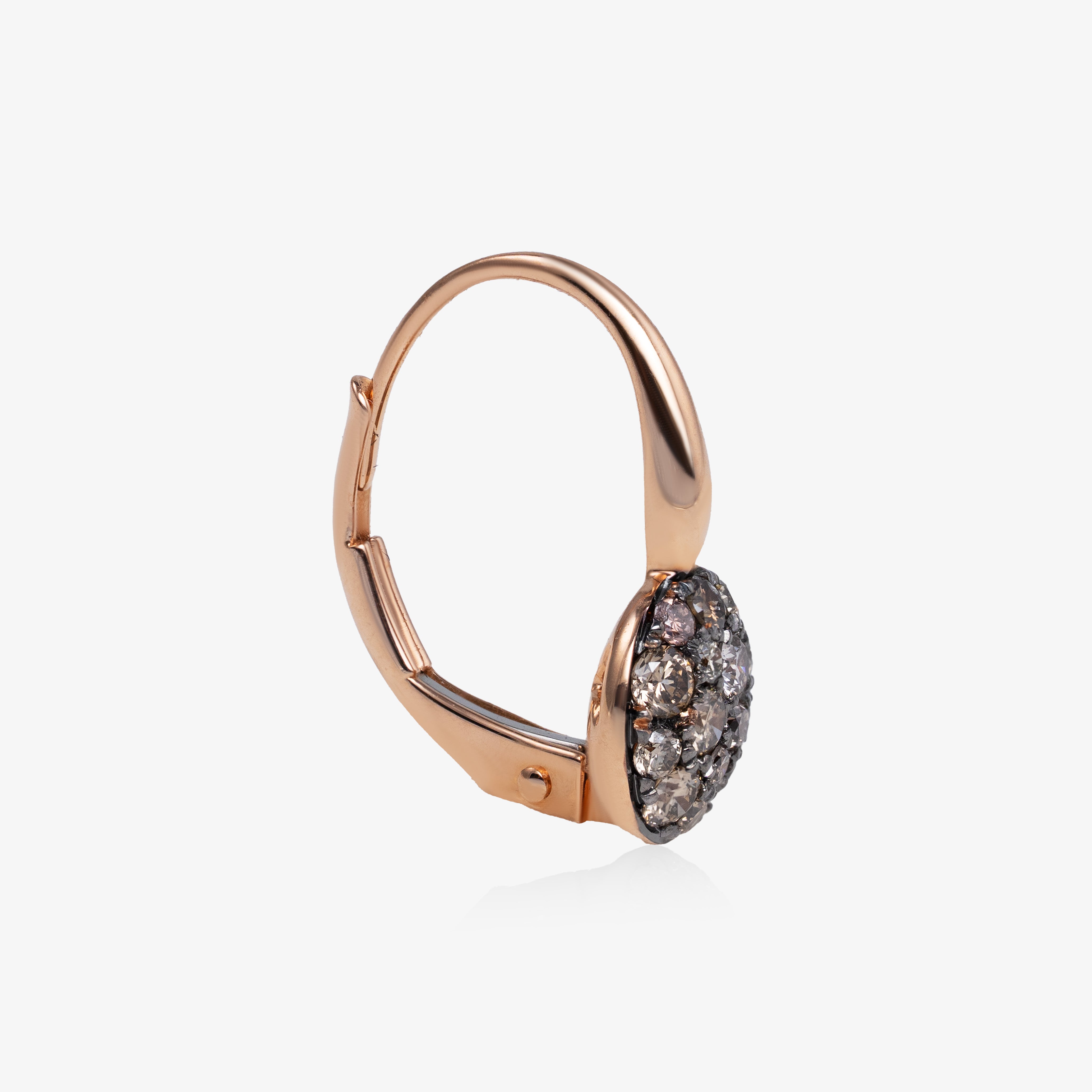 Cercei aur roz 18k cu diamante brown 0.46 ct