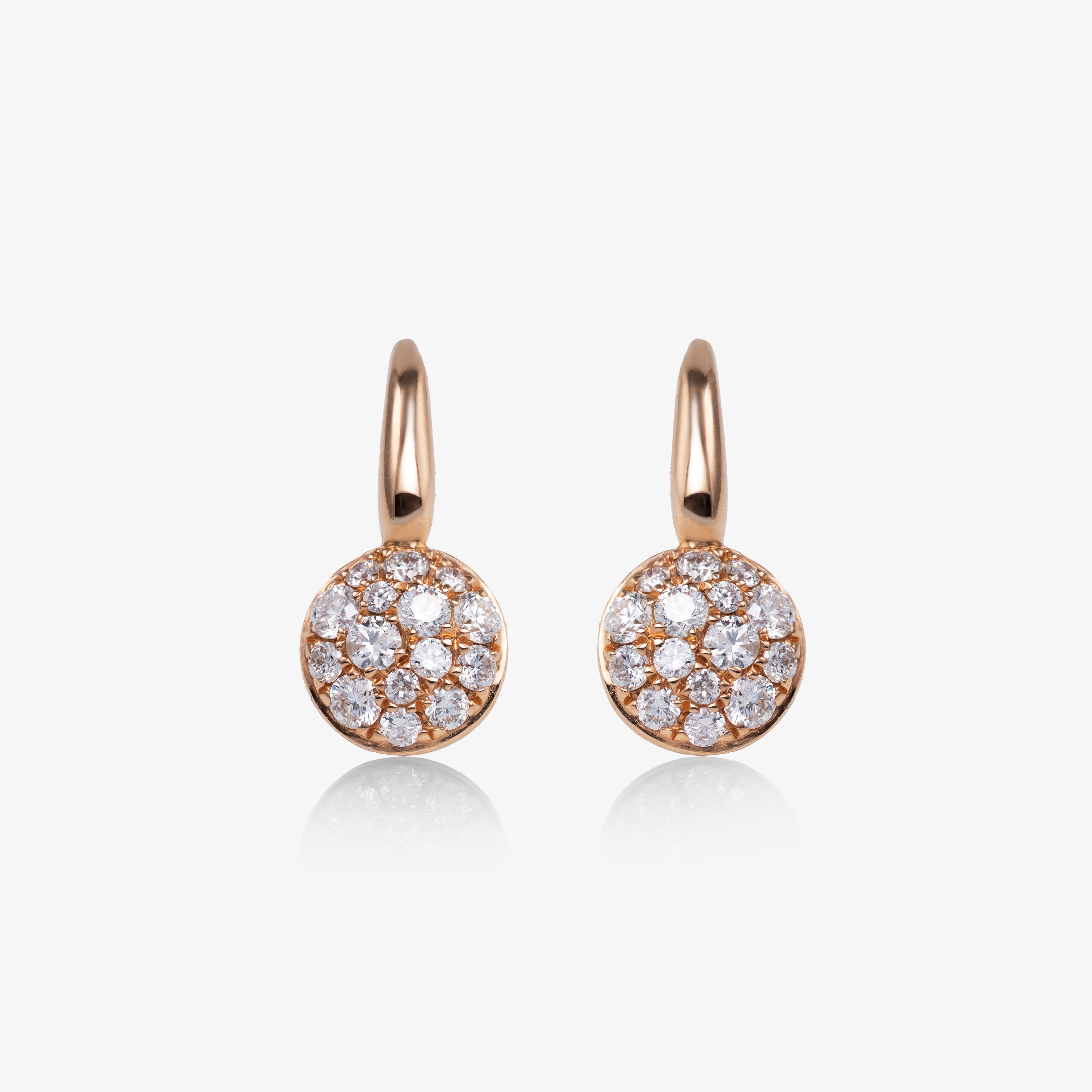 Cercei au roz 18k cu diamante 0.46ct