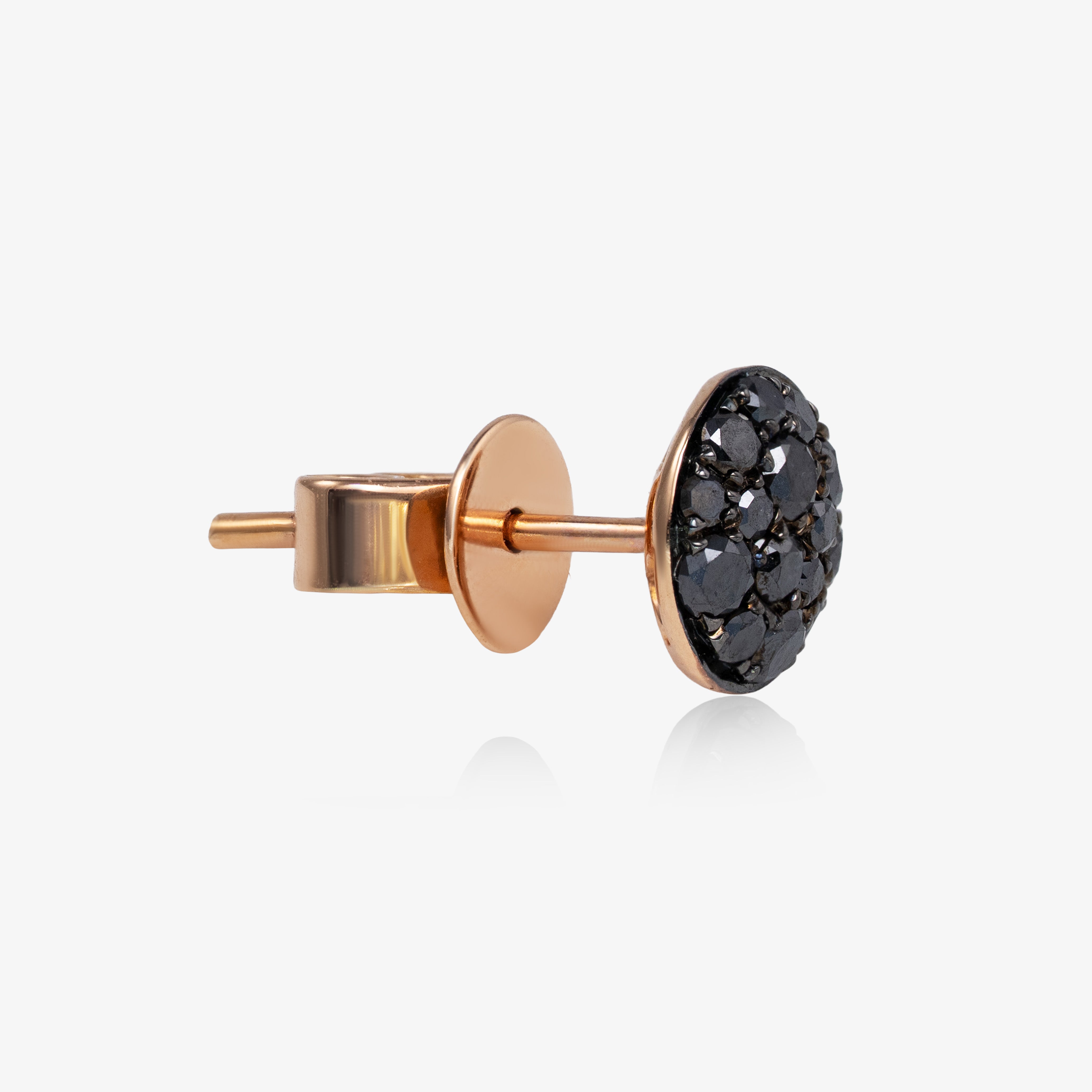 Cercei aur roz 18k cu diamante negre 0.46 ct