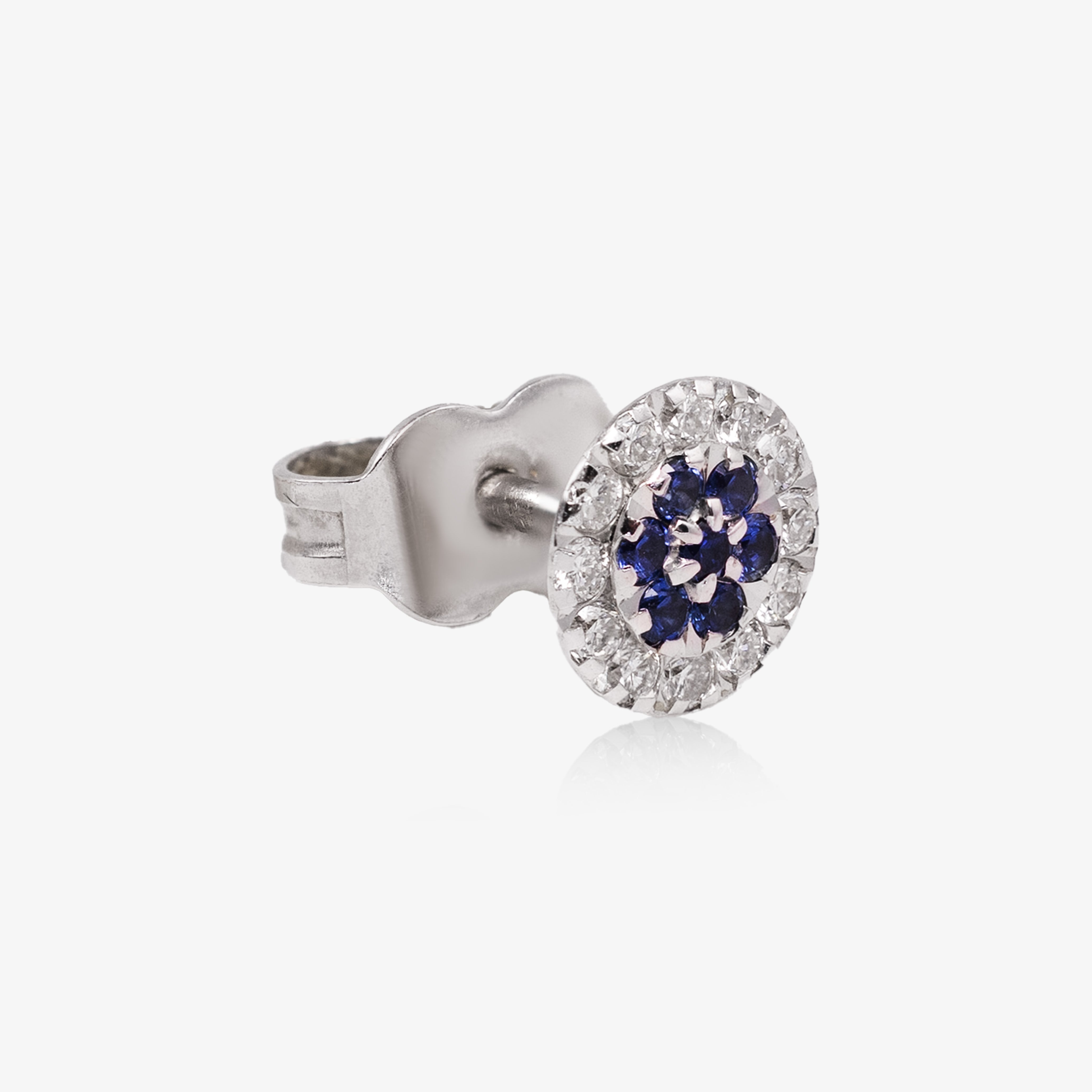 Cercei aur 18k cu safire si diamante