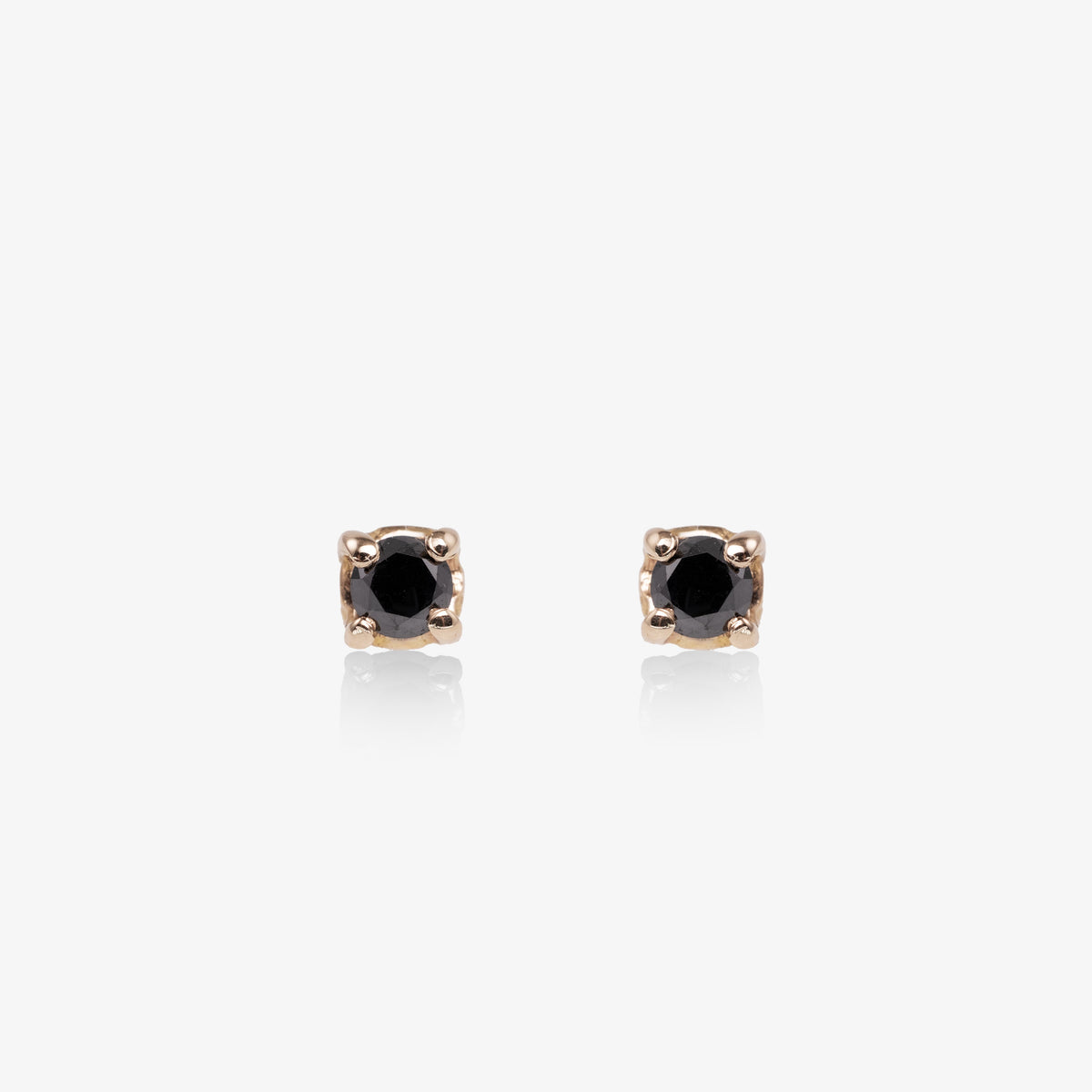 Cercei aur roz 18k cu diamante negre