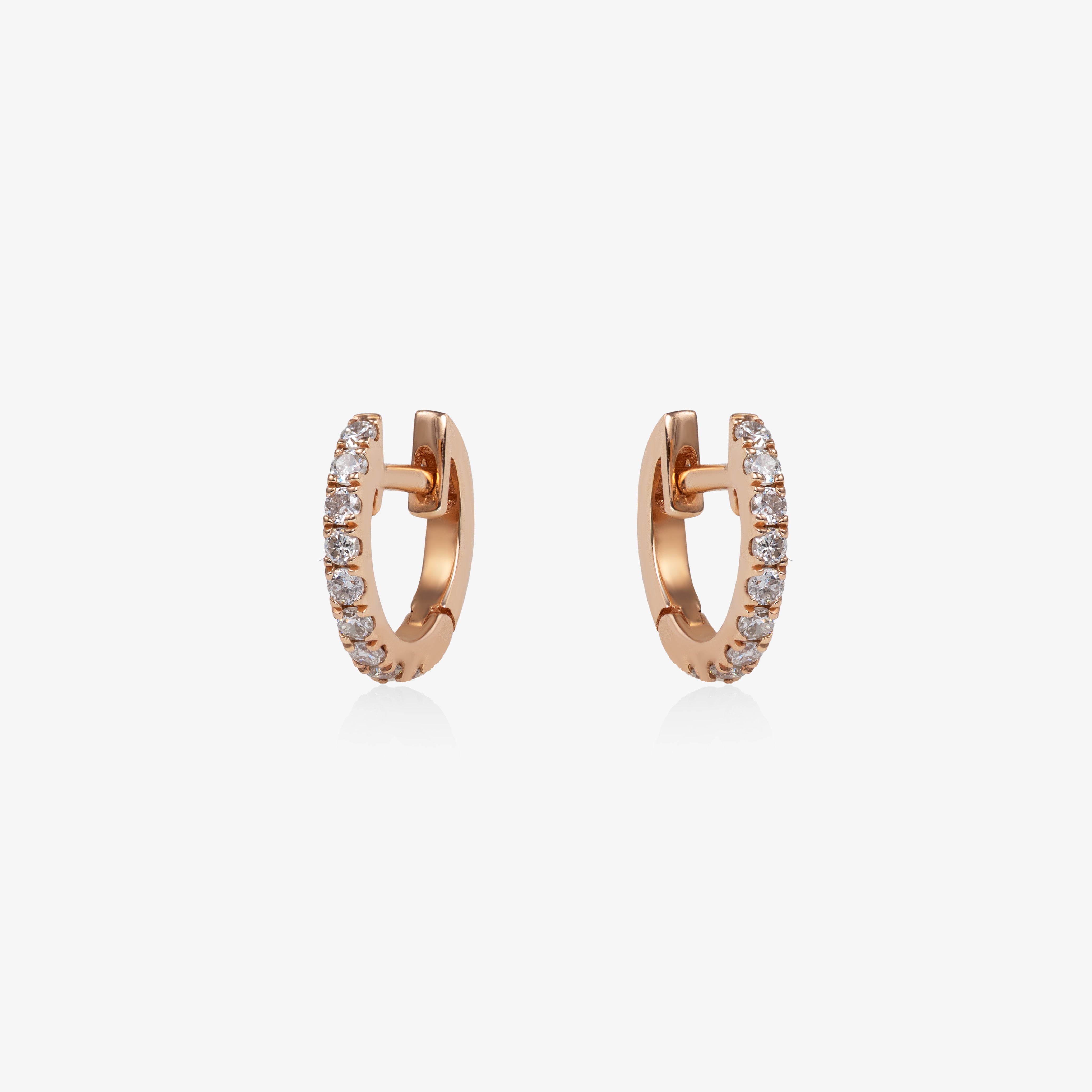 Cercei aur roz 18k cu diamante 0.10 ct