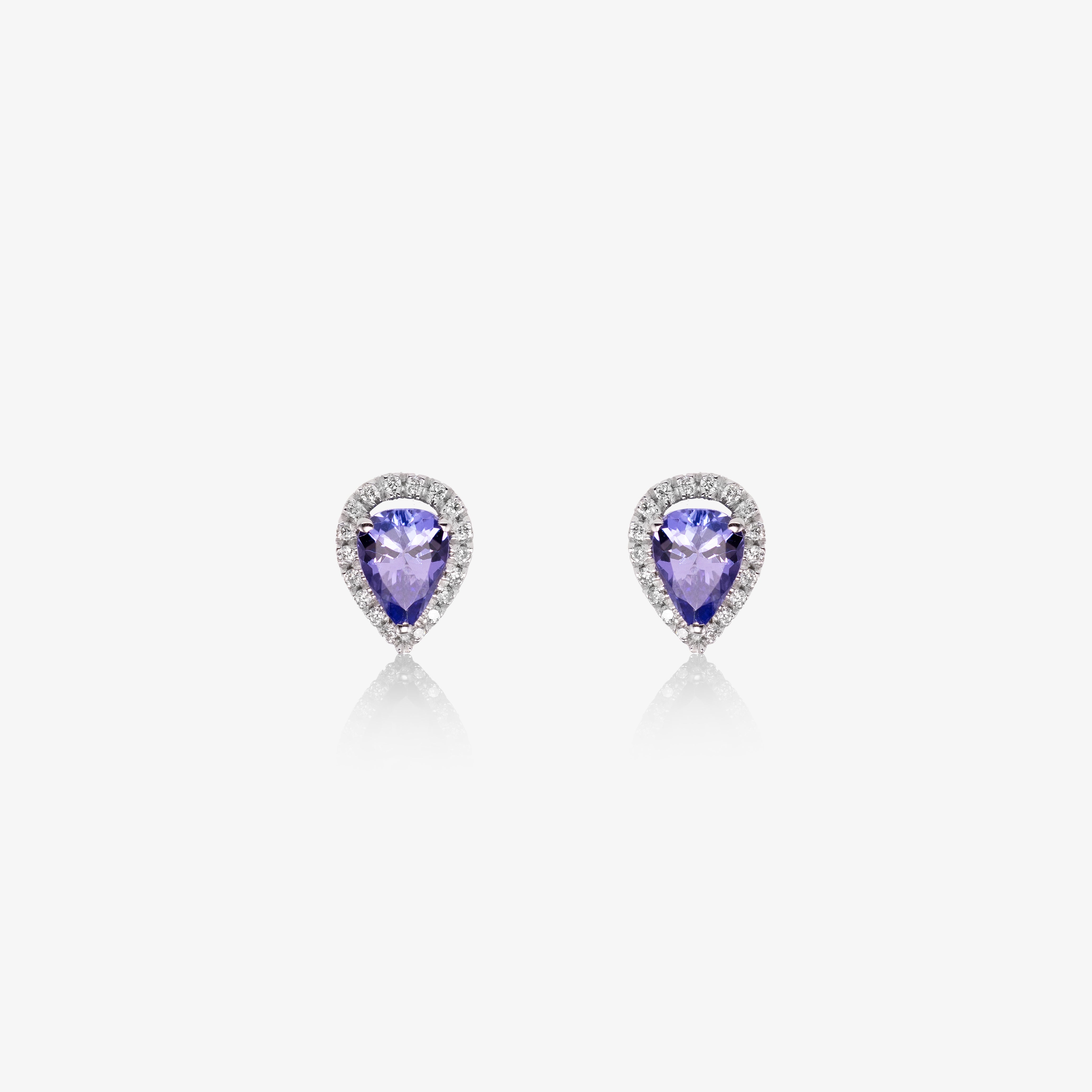 Cercei aur 18k cu tanzanite 1.40 ct si diamante