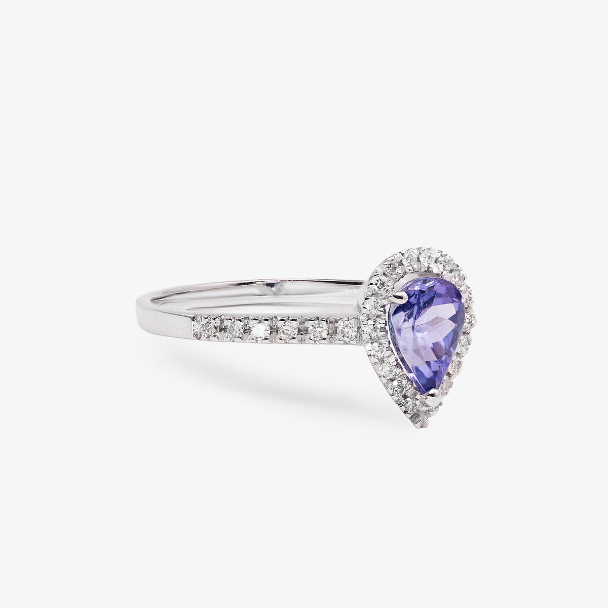 Inel aur 18k cu tanzanit 0.70 ct si diamante