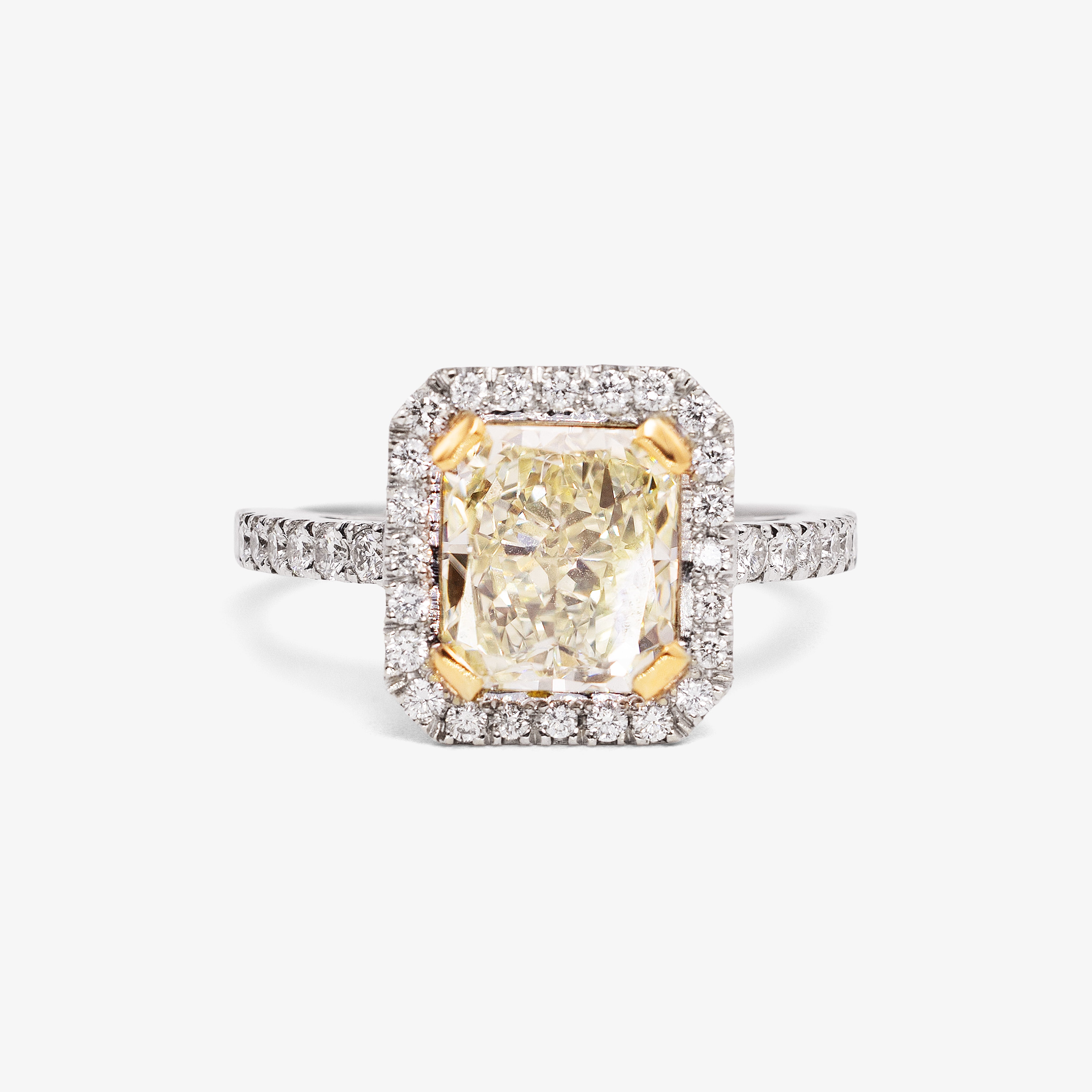 Inel aur 18k cu diamant fancy yellow 2.36 ct