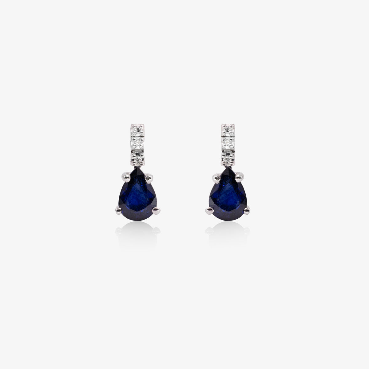 Cercei aur 18k cu safire 2.00 ct si diamante
