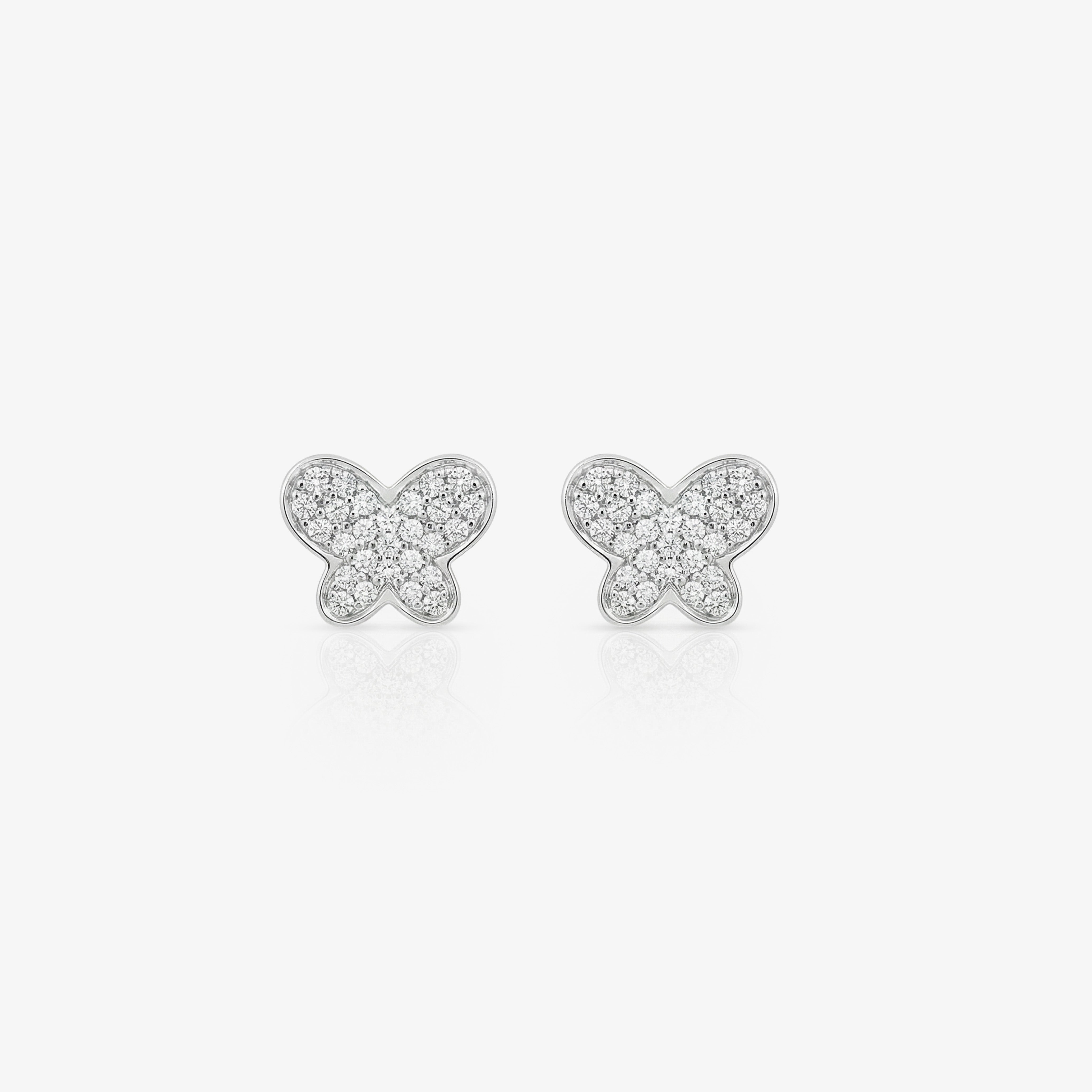 Cercei aur 18k Small Farfala cu diamante 0.08 ct