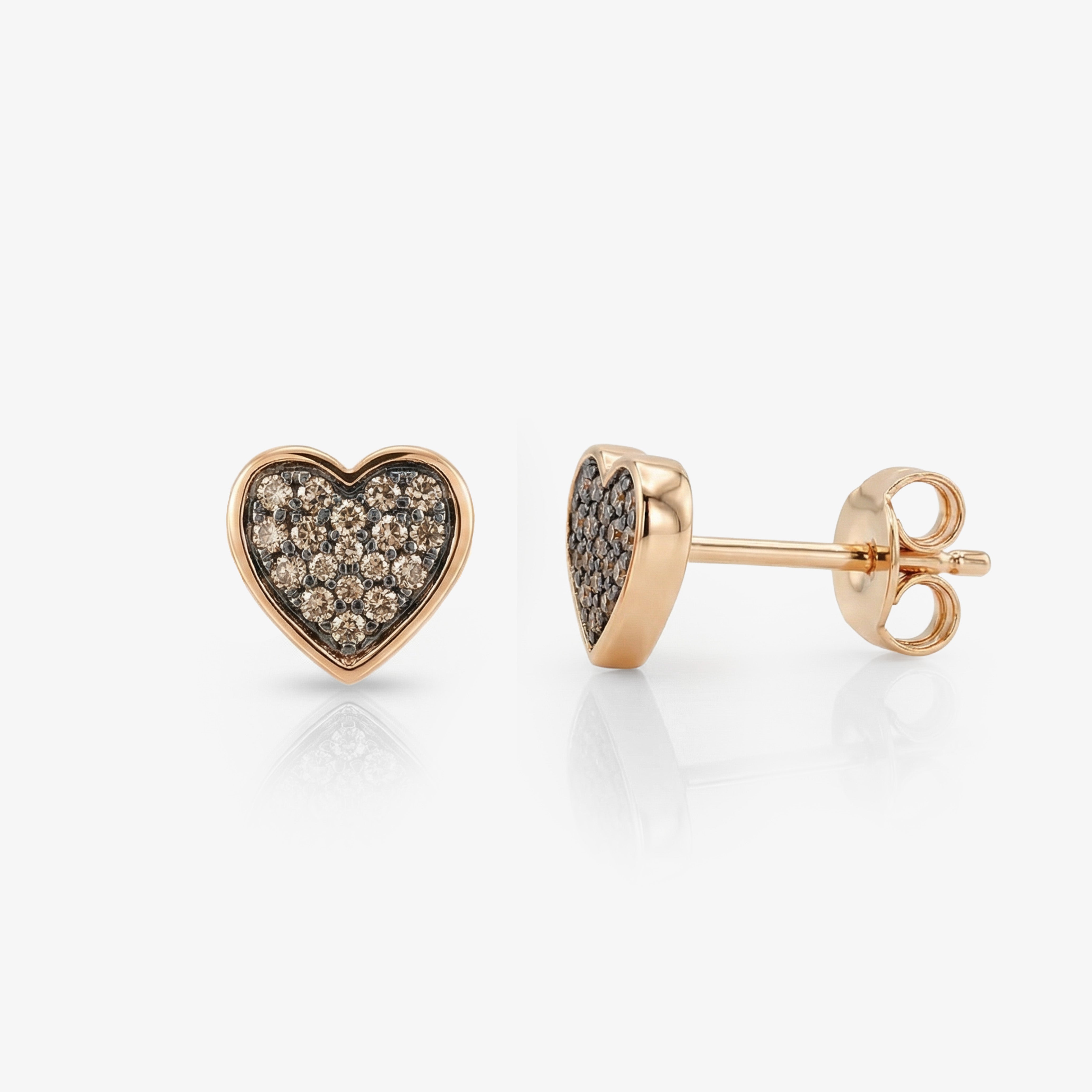 Brown Dome Diamond Earrings