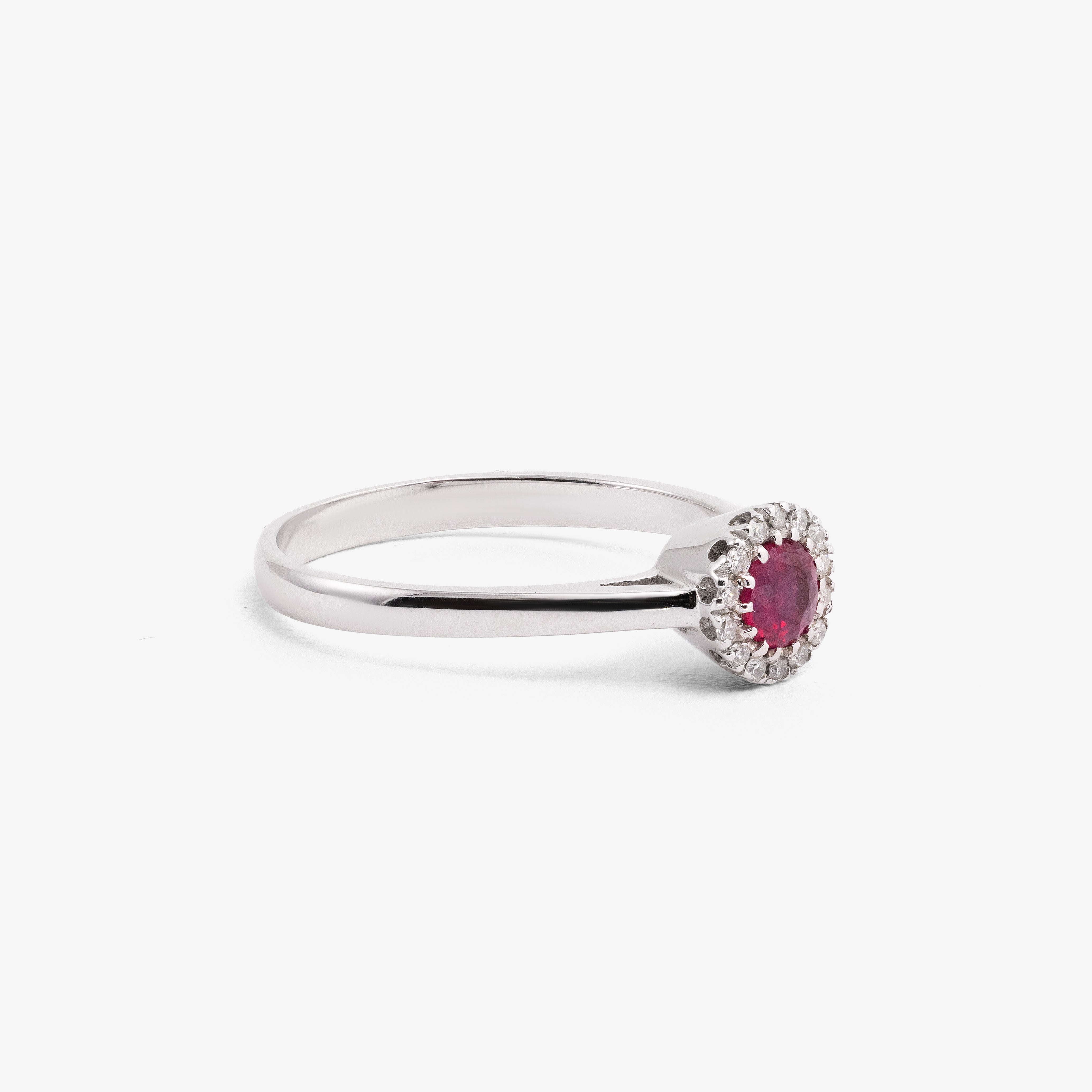 Ruby Round Sparkle Ring with Diamonds
