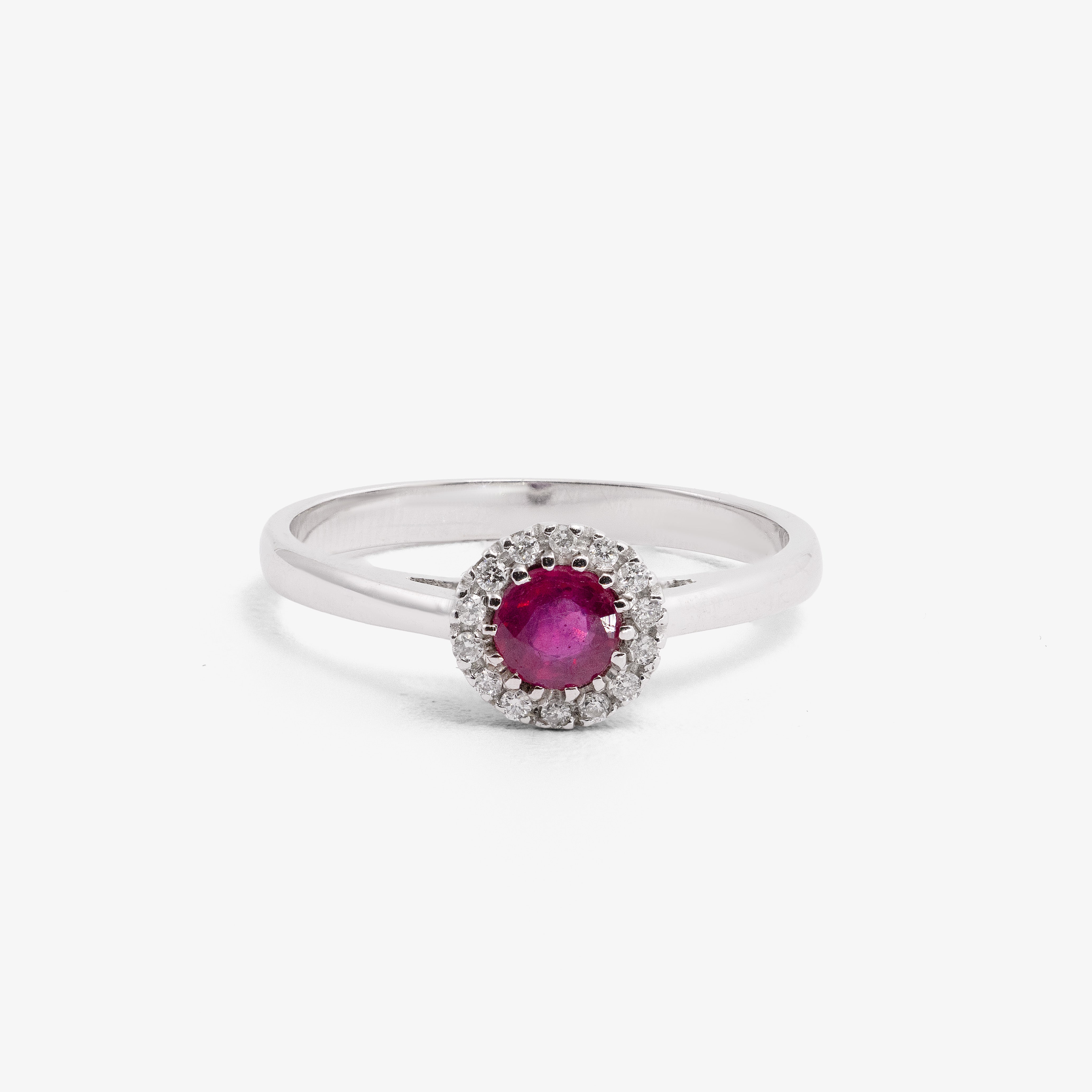 Ruby Round Sparkle Ring with Diamonds