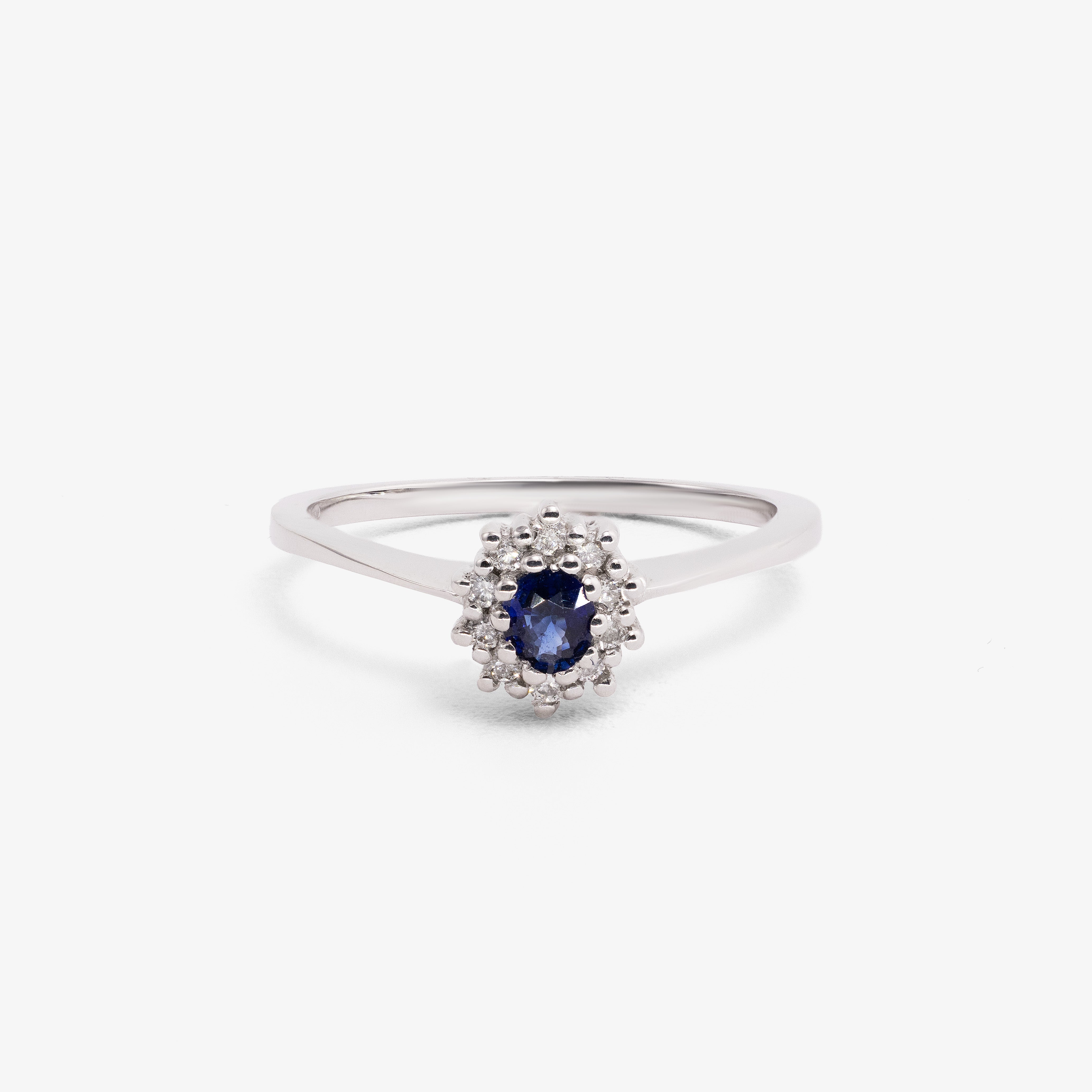 Sapphire Sparkle Ring with Diamonds