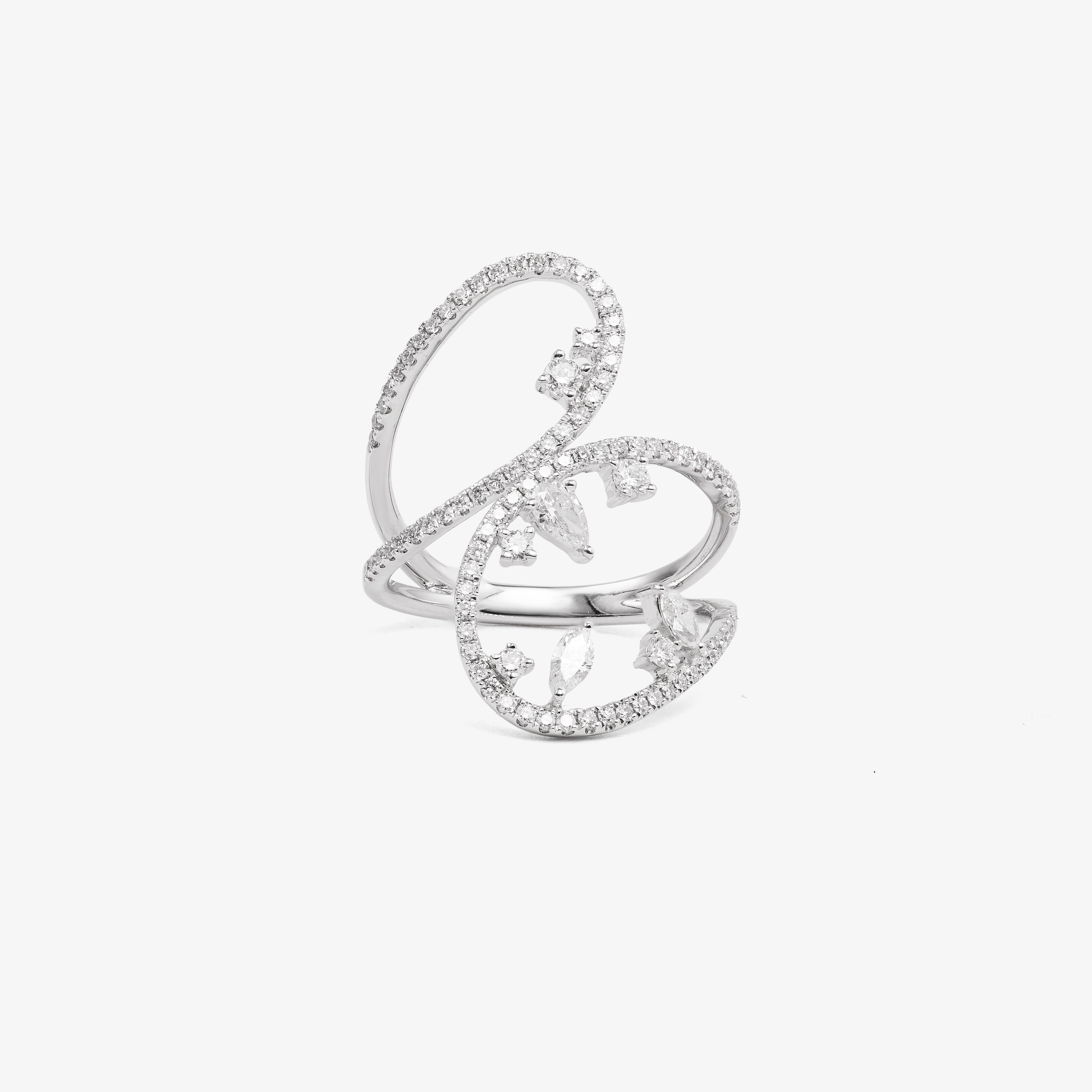 Inel aur White Swirl 18k cu diamante 0.84ct