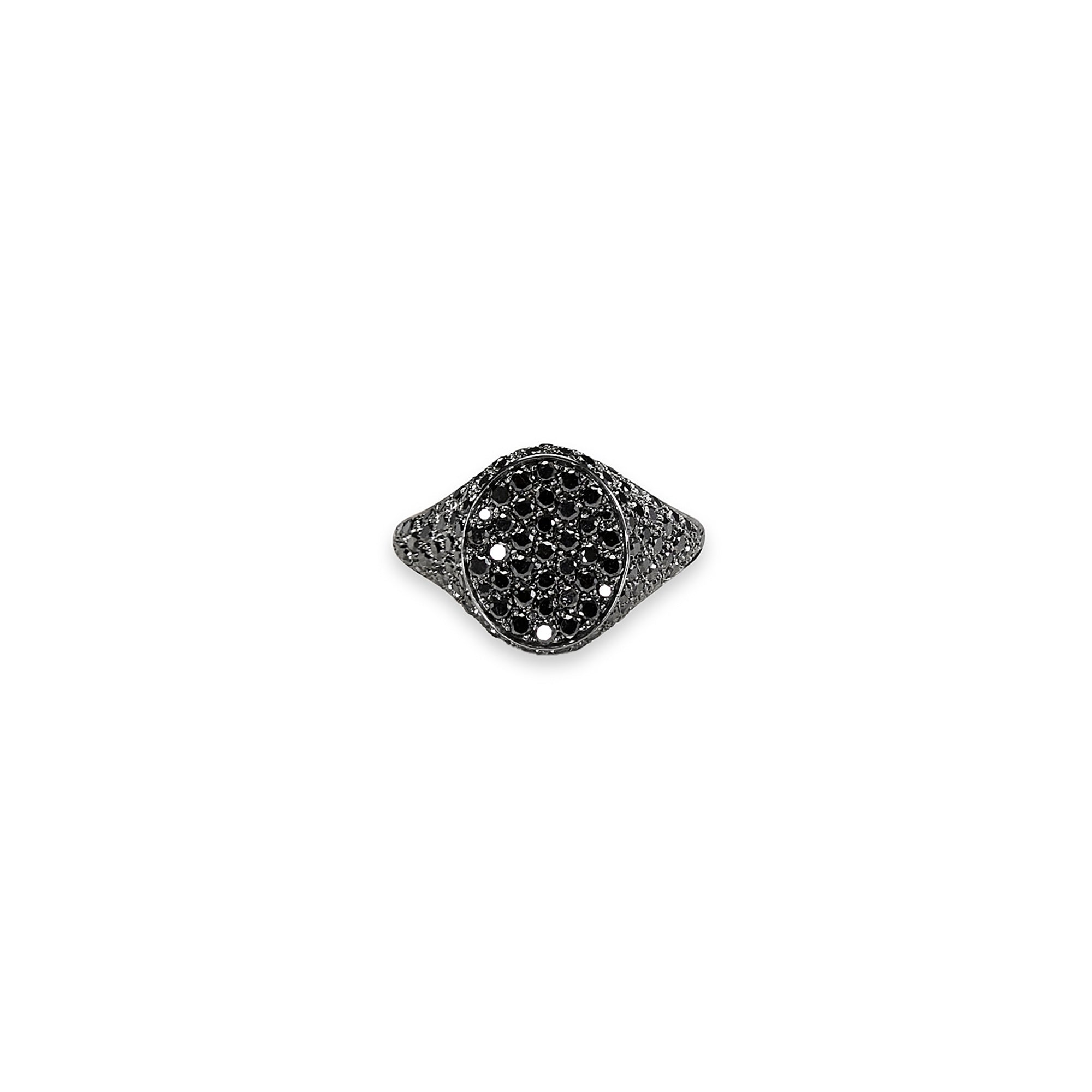 Inel din aur alb cu diamante negre 1.50 ct