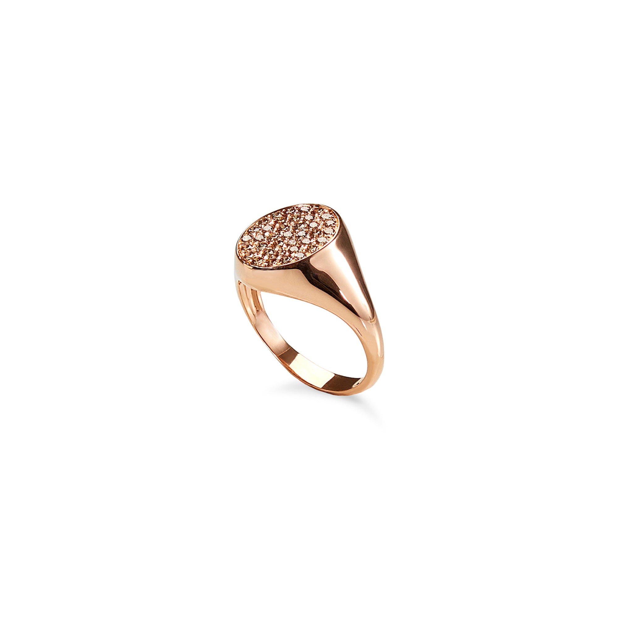 Inel din aur roz 18k cu diamante brown 0.45ct