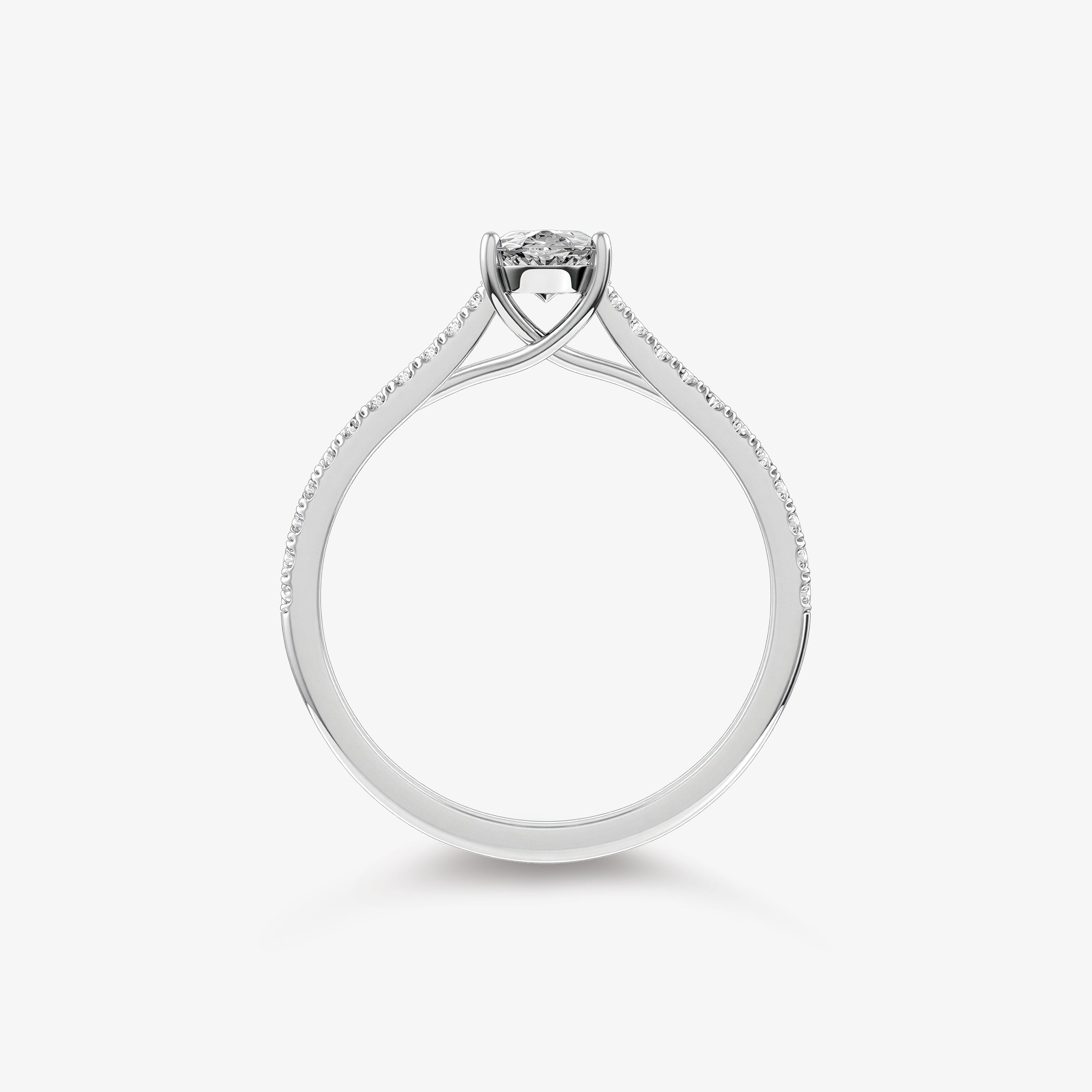 Inel de logodna Tulip din Aur 18k cu diamant oval 0.76 ct - Certificat GIA