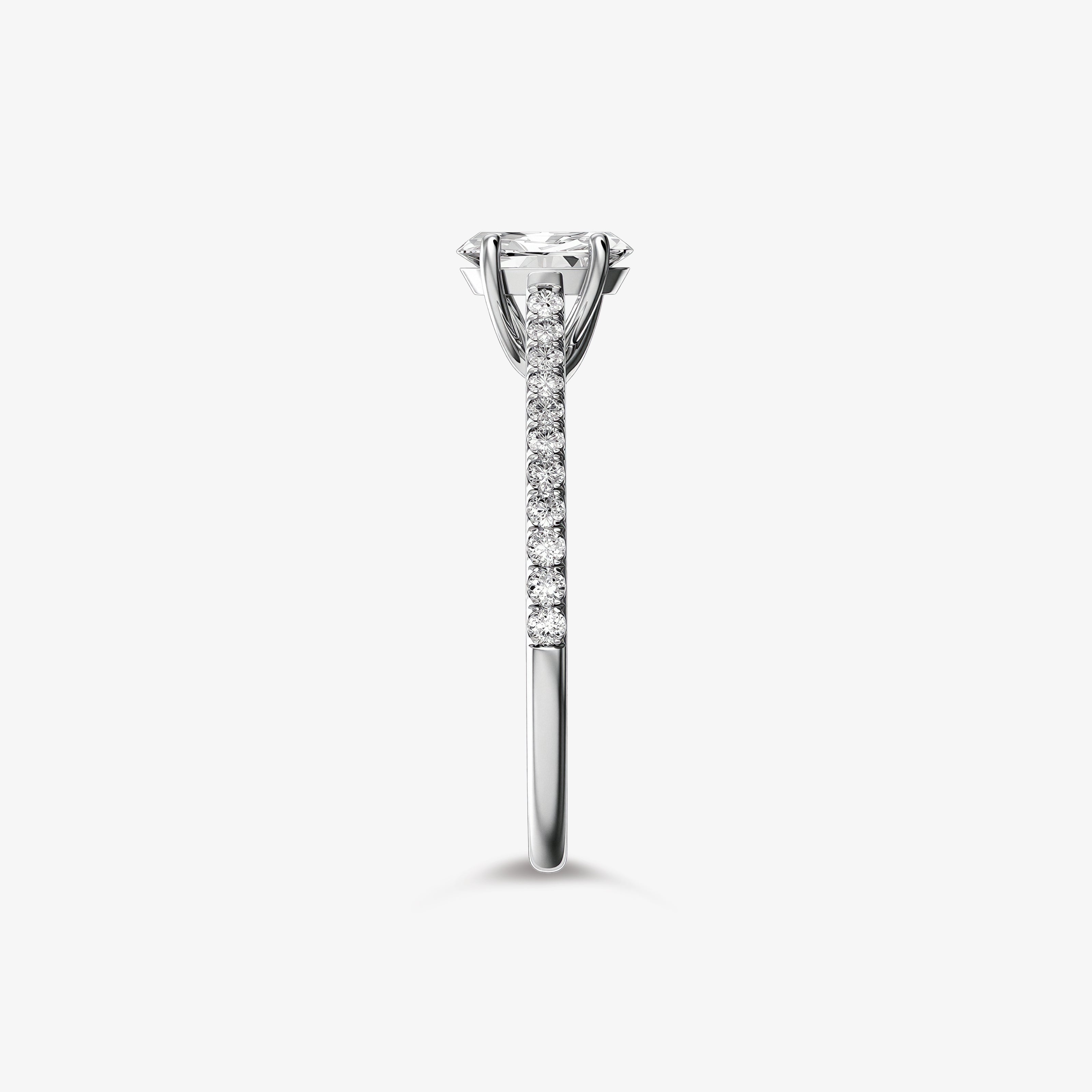 Inel de logodna Tulip din Aur 18k cu diamant oval 0.76 ct - Certificat GIA