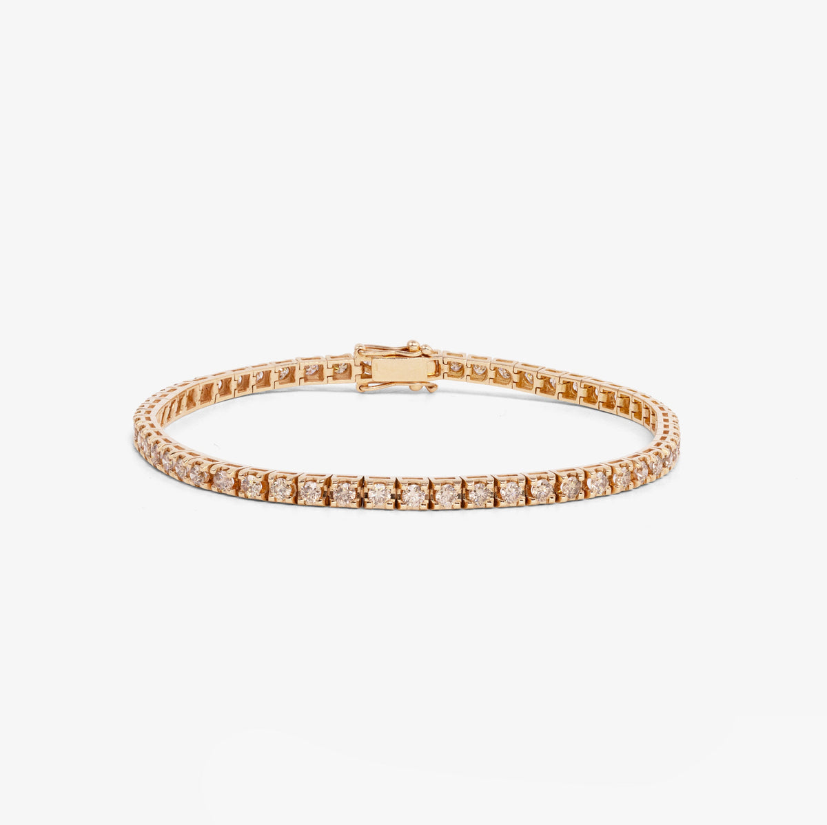 Bratara tennis aur roz 18k cu diamante brown 2.02ct
