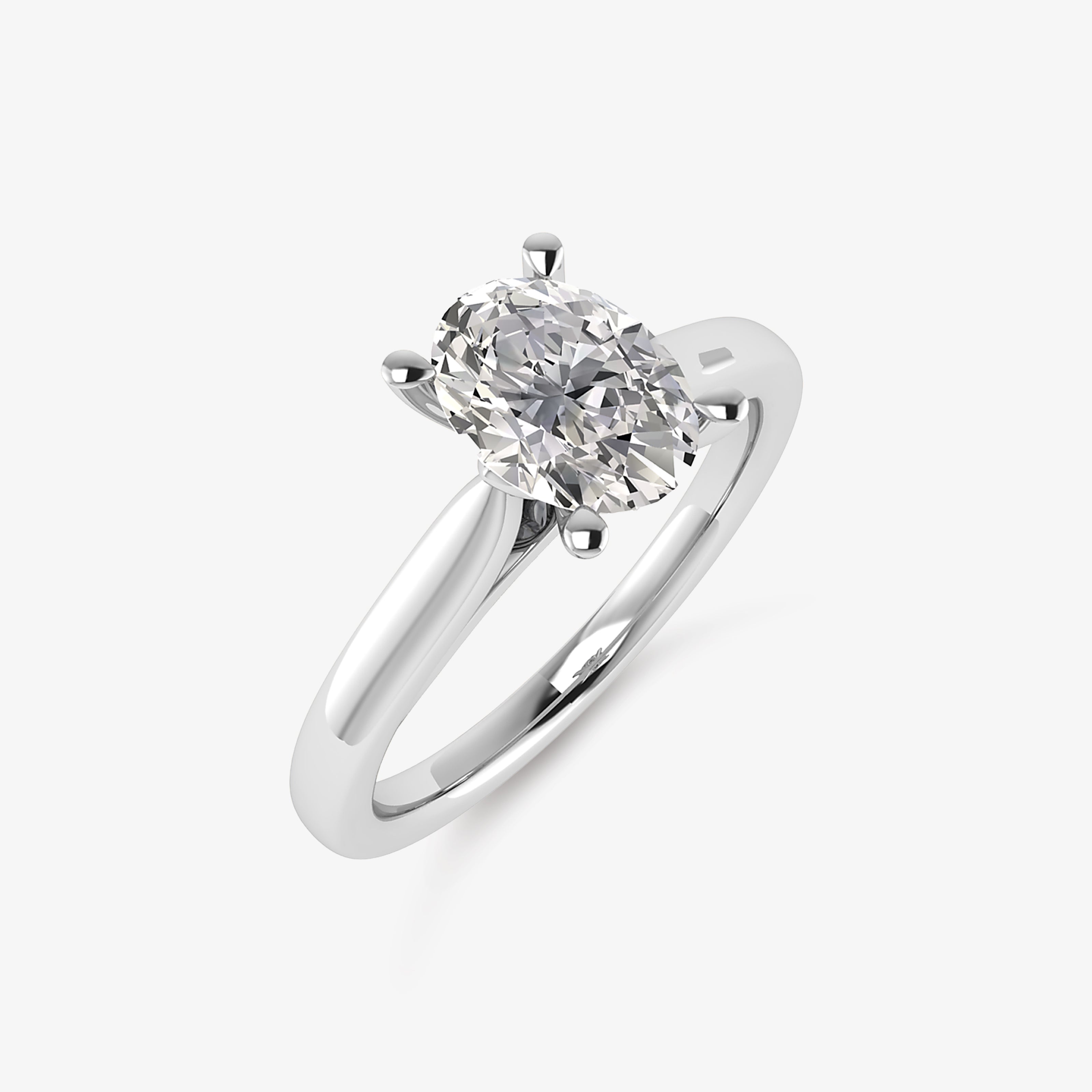 Inel de Logodnă Solitaire Platină, Diamant Natural Oval 0.83 CT - G, VVS2, Certificat GIA