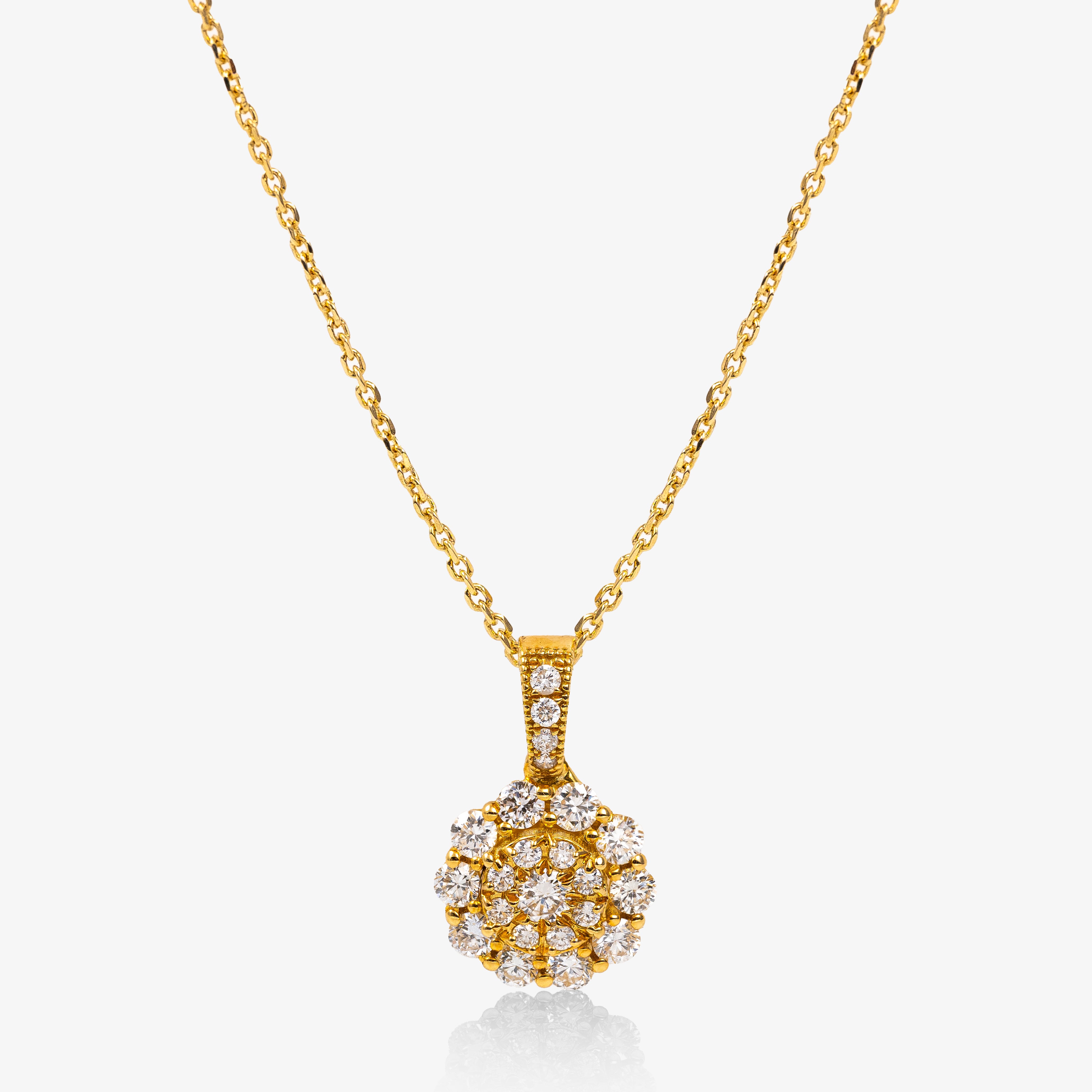 Colier aur alb 18k cu diamante 0.60 ct