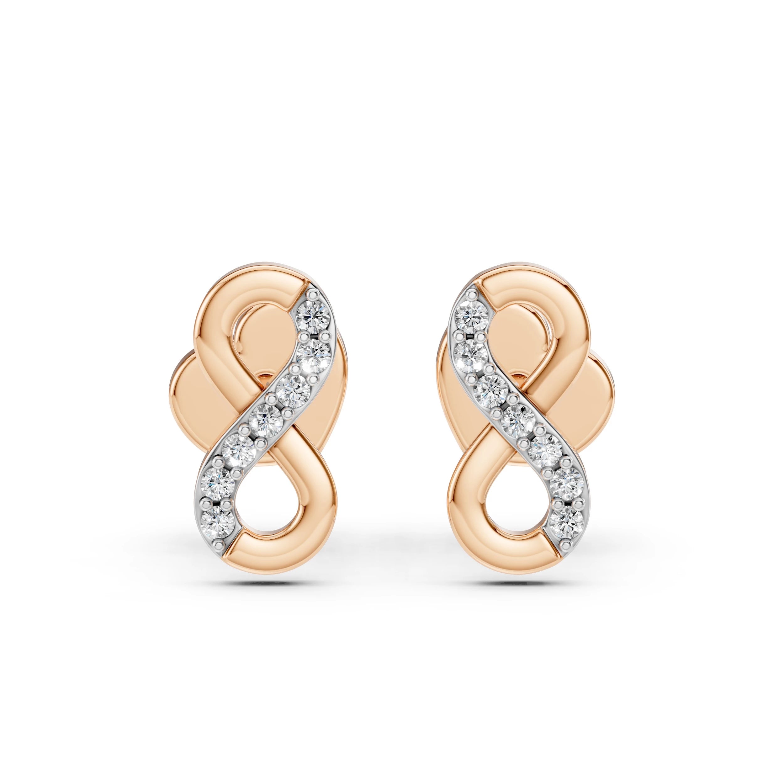 Cercei din Aur cu Diamante Rotunde Briliant 0.09 CT