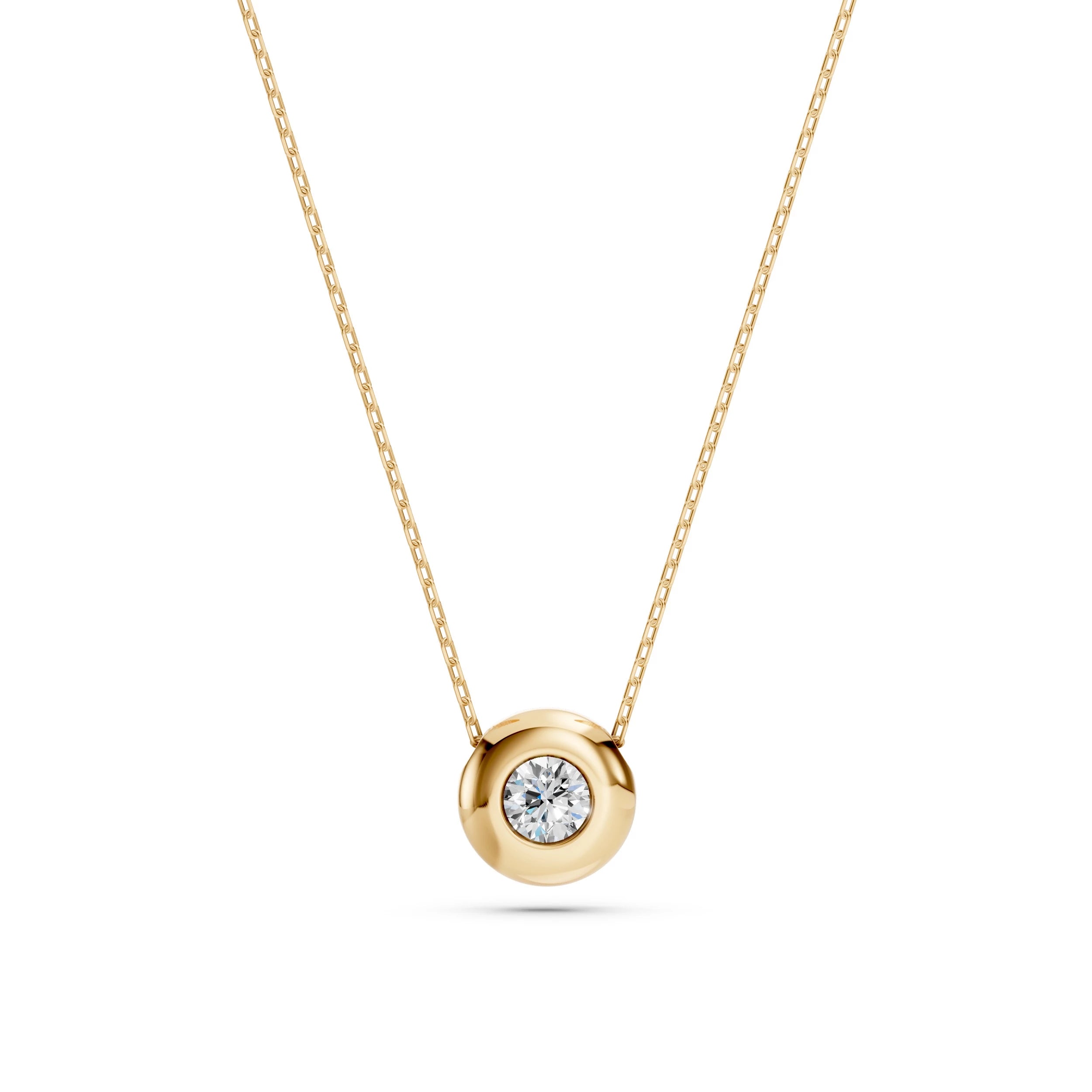 Colier din Aur cu Diamant Rotund Briliant 0.15 CT