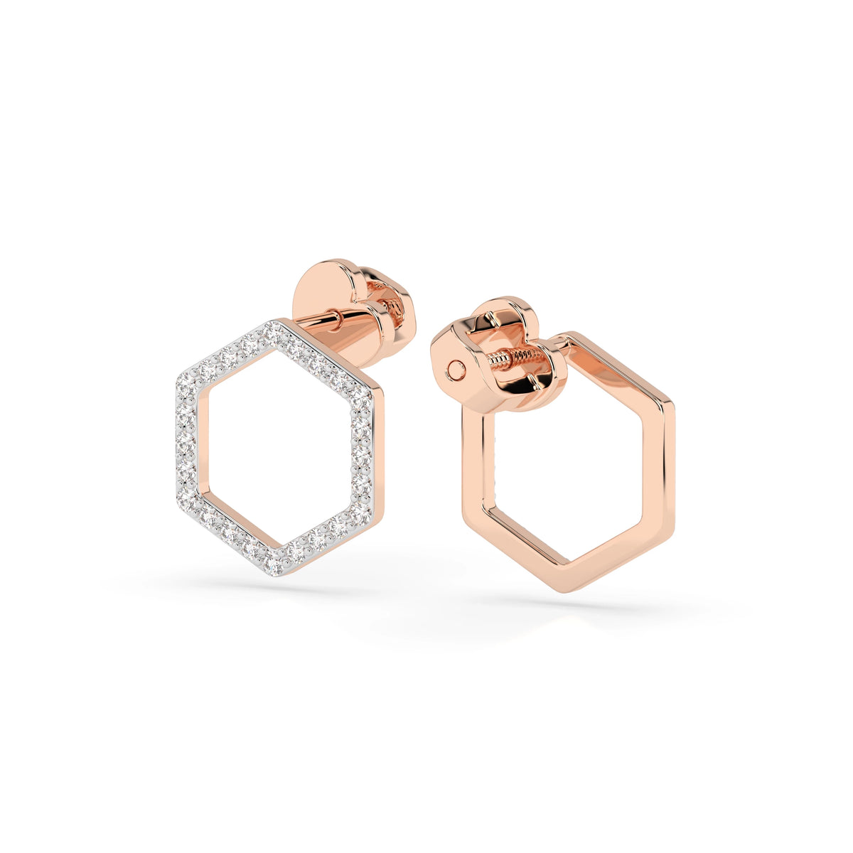 Cercei din Aur cu Diamante, Forma Rotund Briliant, 0,29 CT