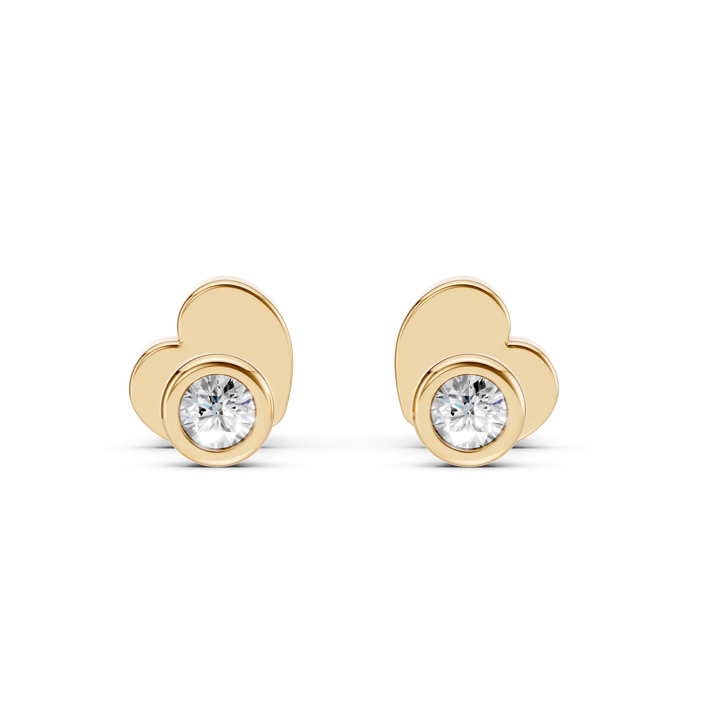 Cercei din Aur cu Diamante Rotunde Briliant 0.09 CT