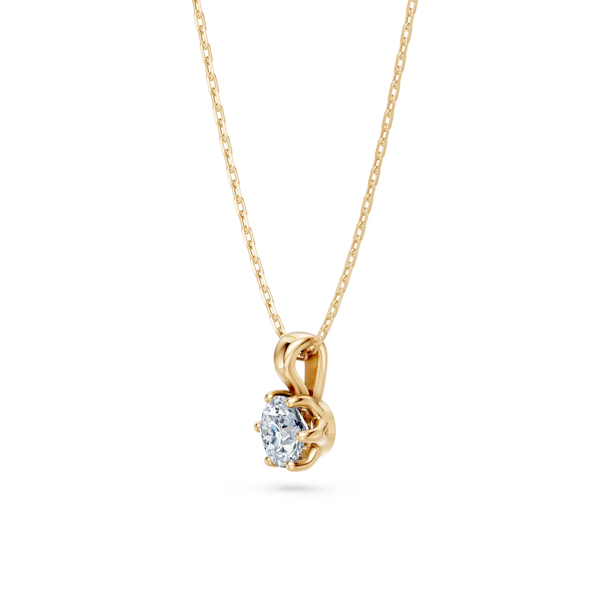 Colier din Aur cu Diamant, Forma Rotund Briliant, 0,30 CT