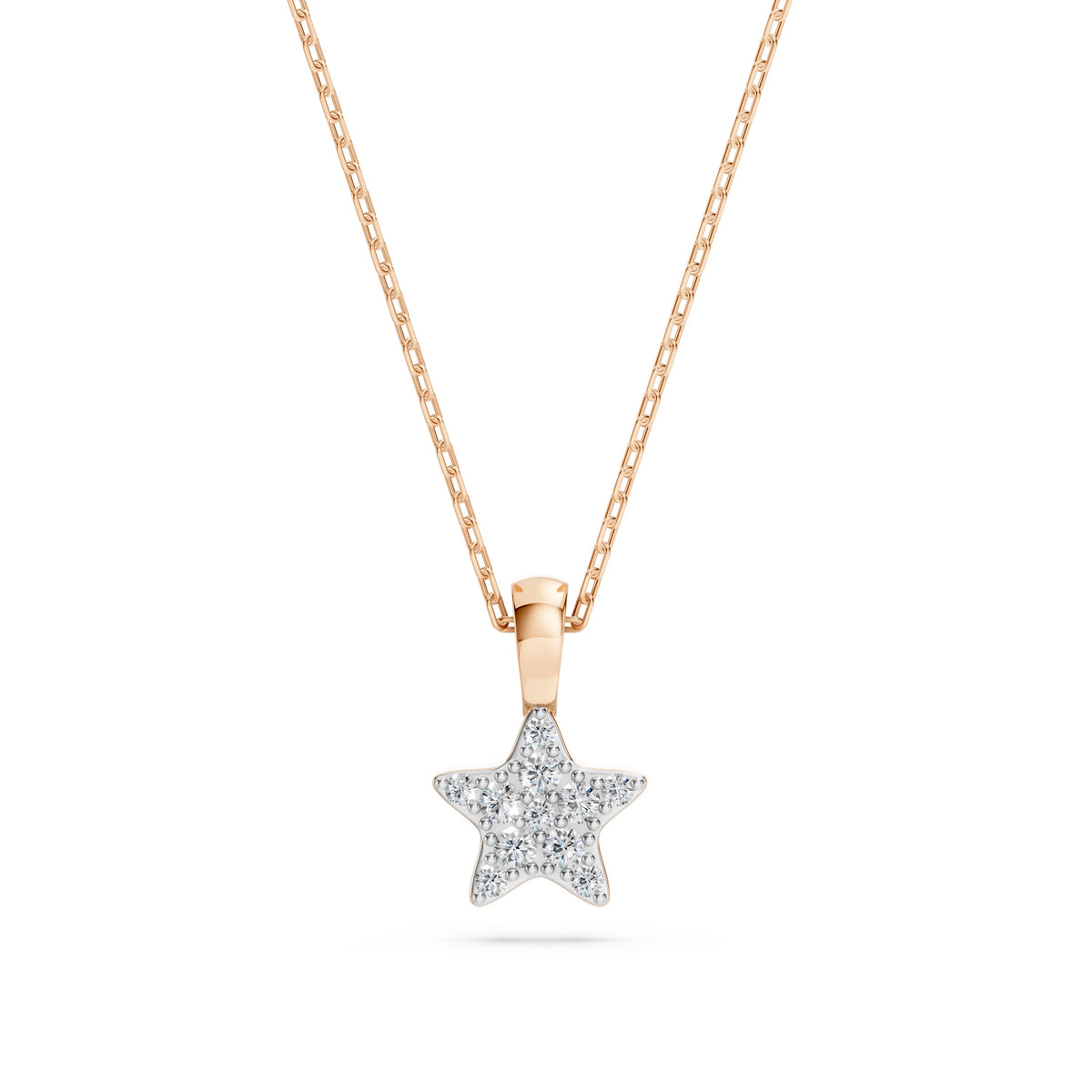 Colier din Aur cu Diamante, Forma Rotund Briliant, 0,08 CT