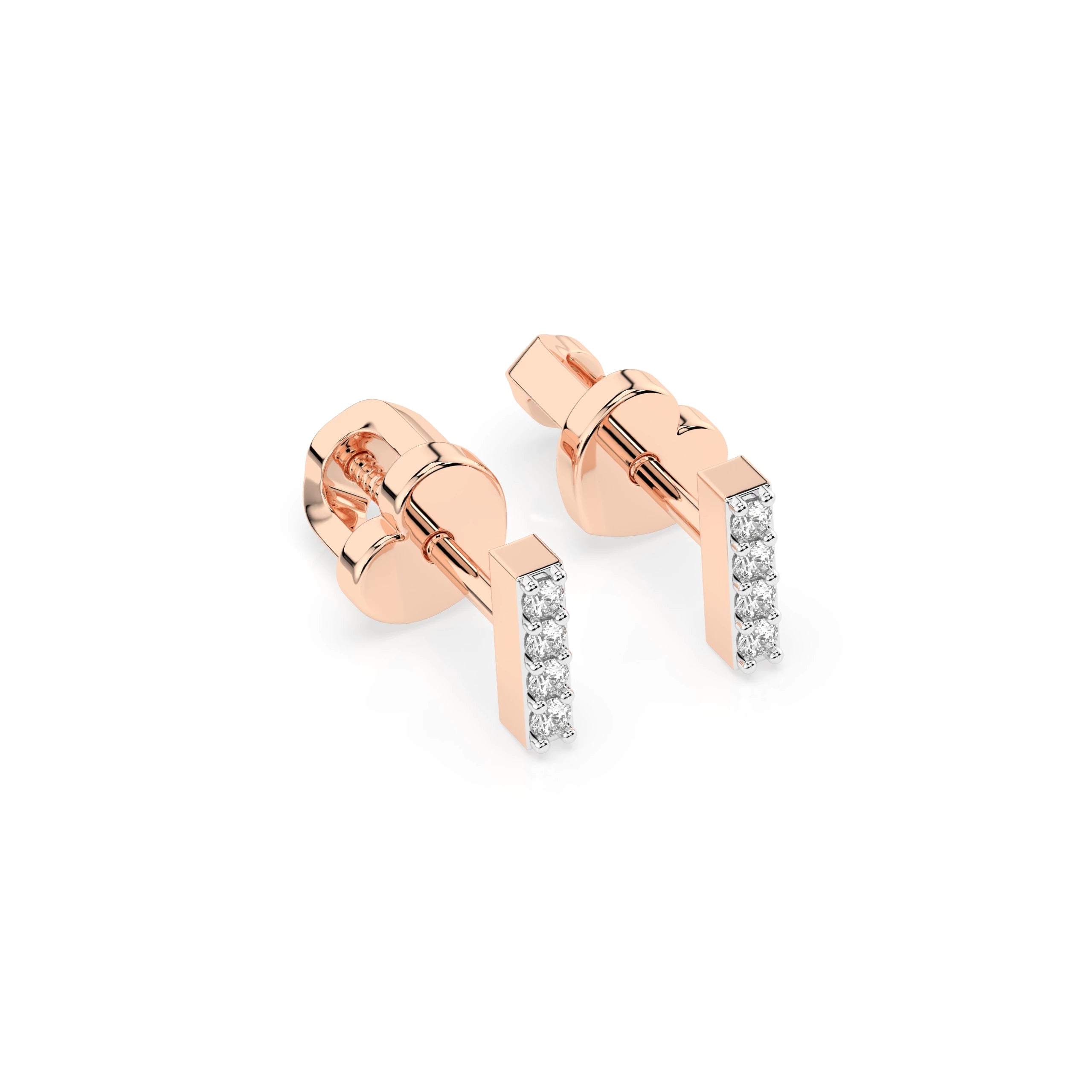 Cercei din Aur cu Diamante Rotunde Briliant 0.08 CT