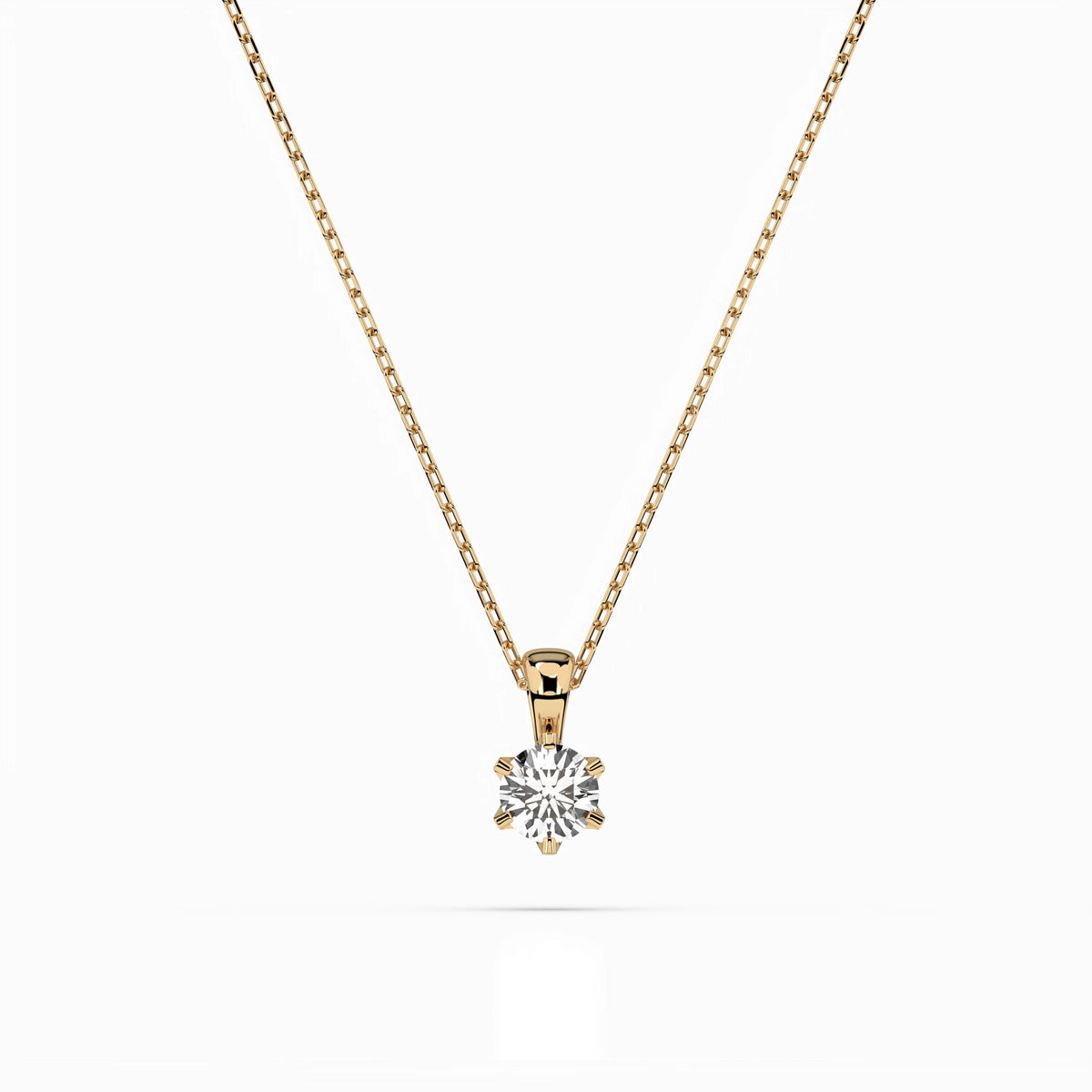 Colier din Aur cu Diamant, Forma Rotund Briliant, 0,15 CT