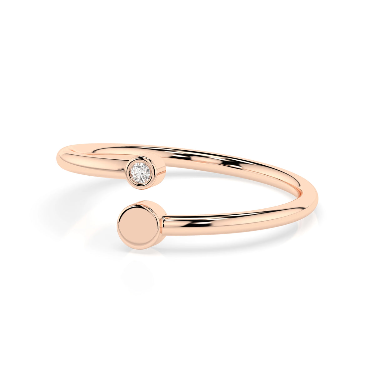Inel din Aur cu Diamant, Forma Rotund Briliant, 0,02 CT