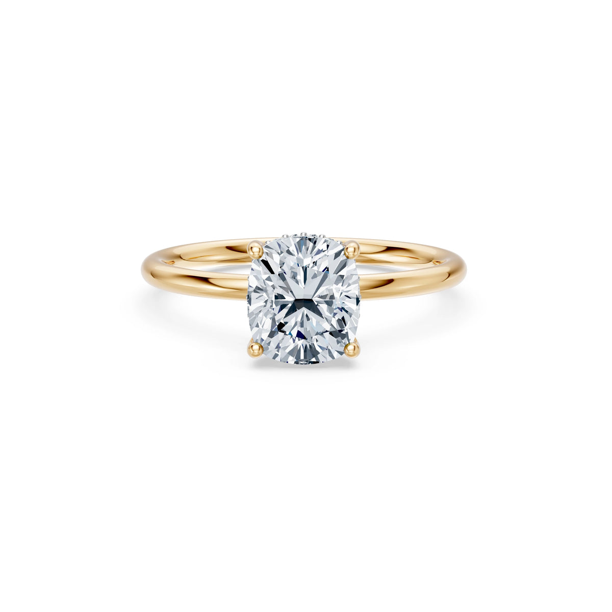 Inel de Logodnă Solitaire din Aur, Diamant Cushion 2,00 CT