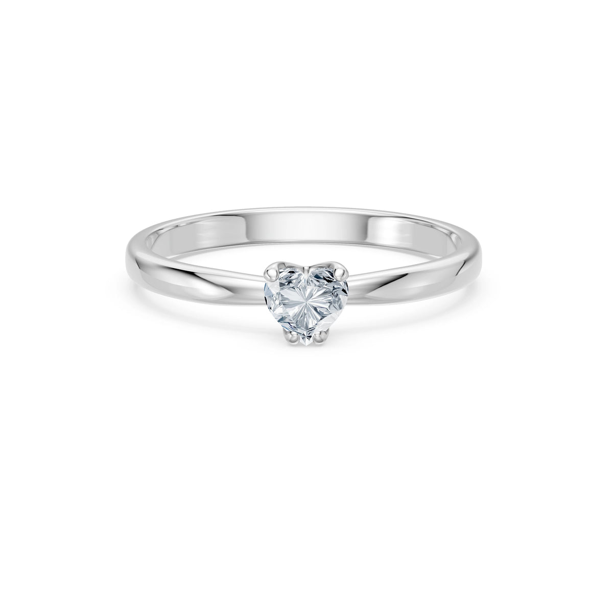 Inel de Logodnă Solitaire din Aur, Diamant Inimă 0,30 CT
